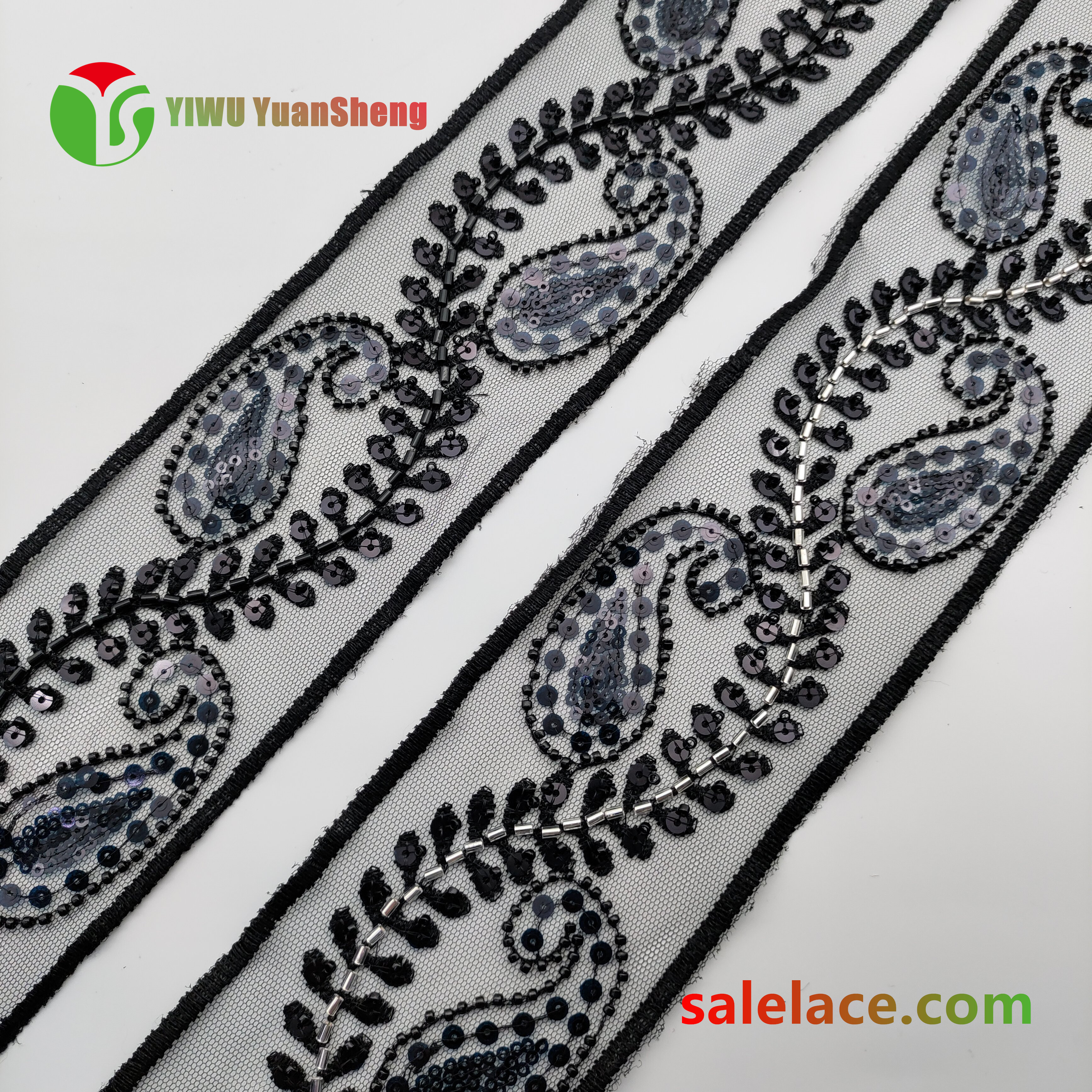 Glass bead mesh lace YS4070#