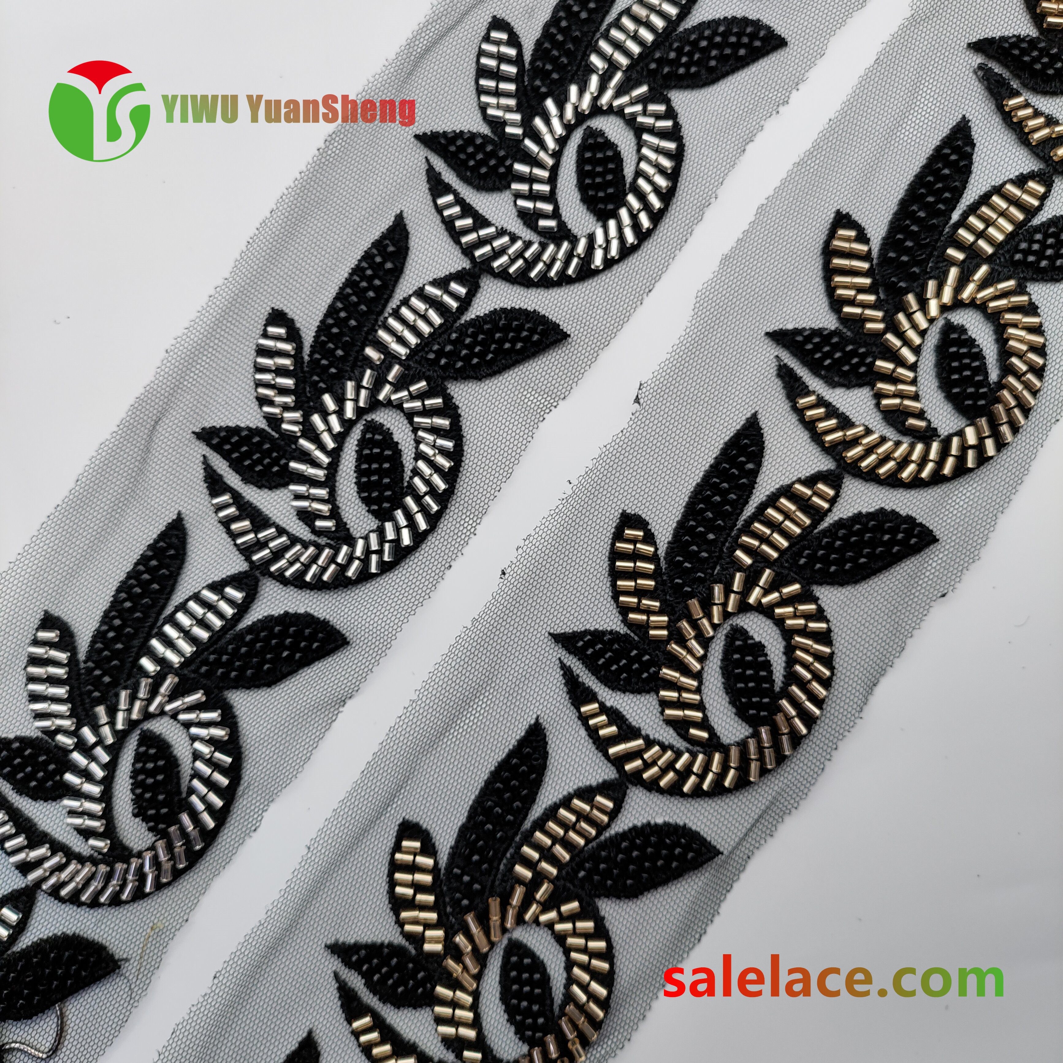 Glass bead mesh lace YS4090#