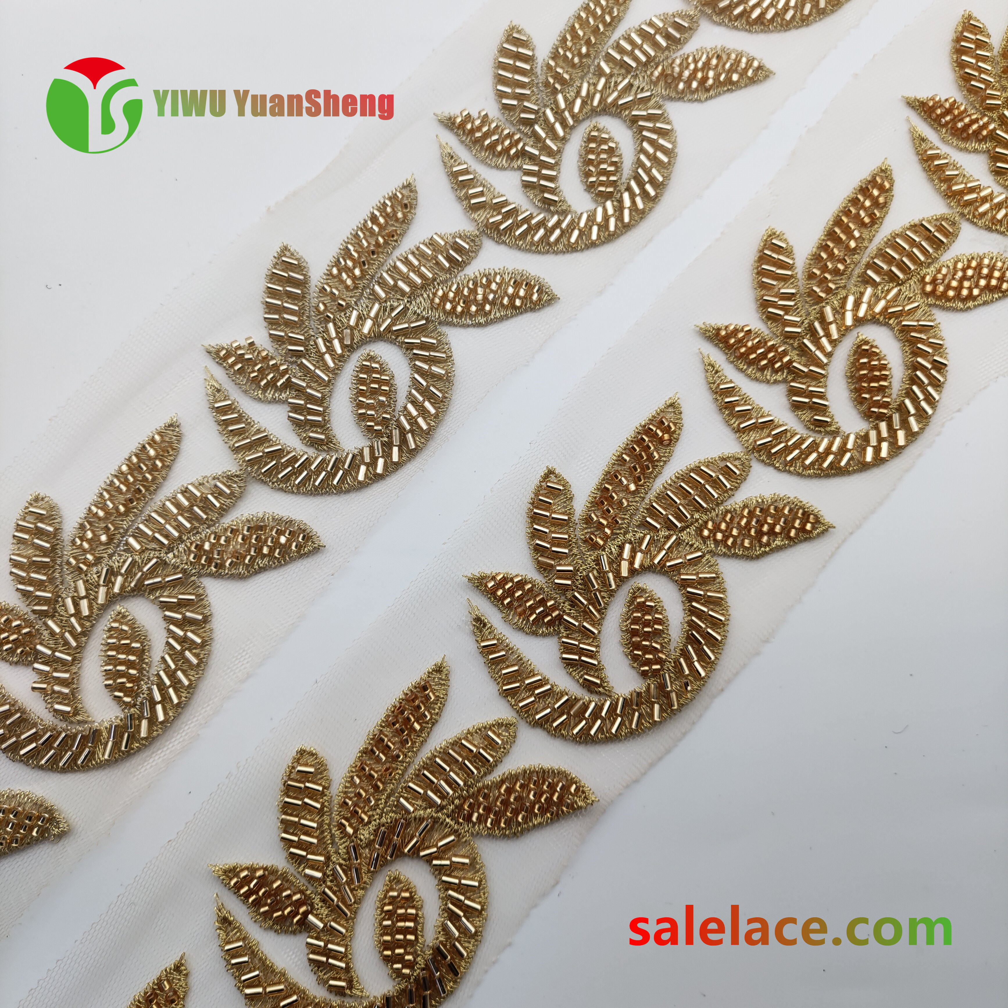 Glass bead mesh lace YS4090#