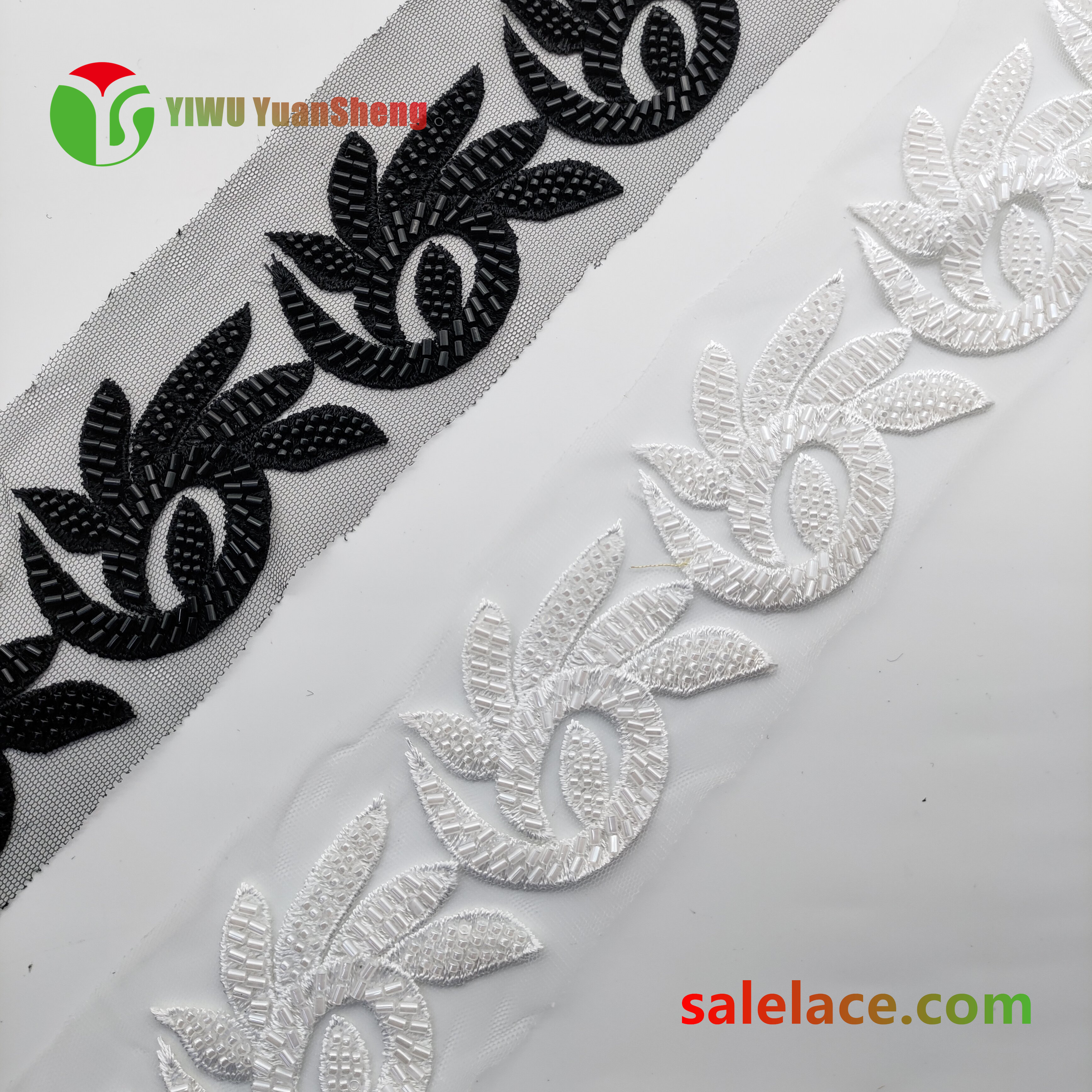 Glass bead mesh lace YS4090#