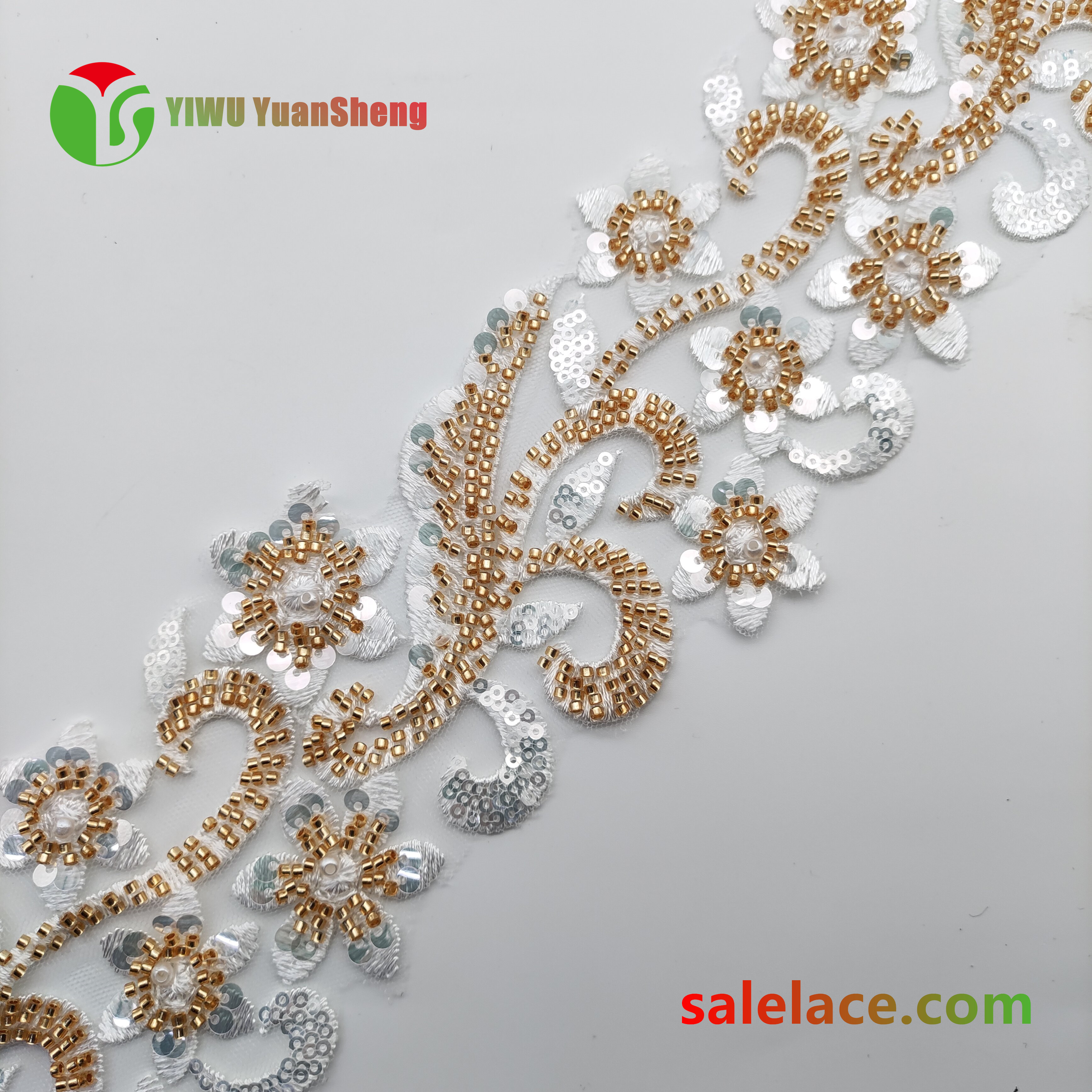 Glass bead mesh lace YS4110#