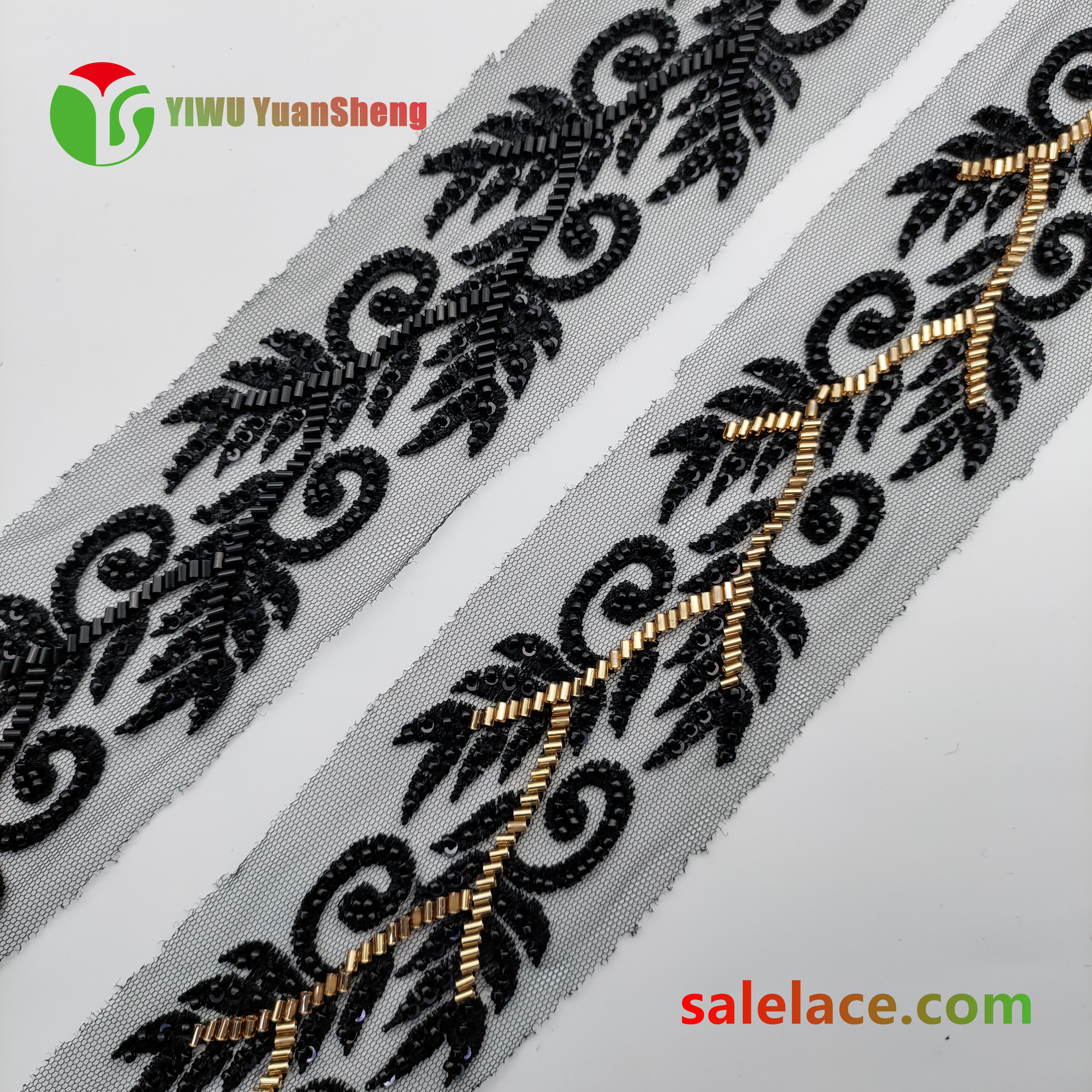 Glass bead mesh lace YS4116#