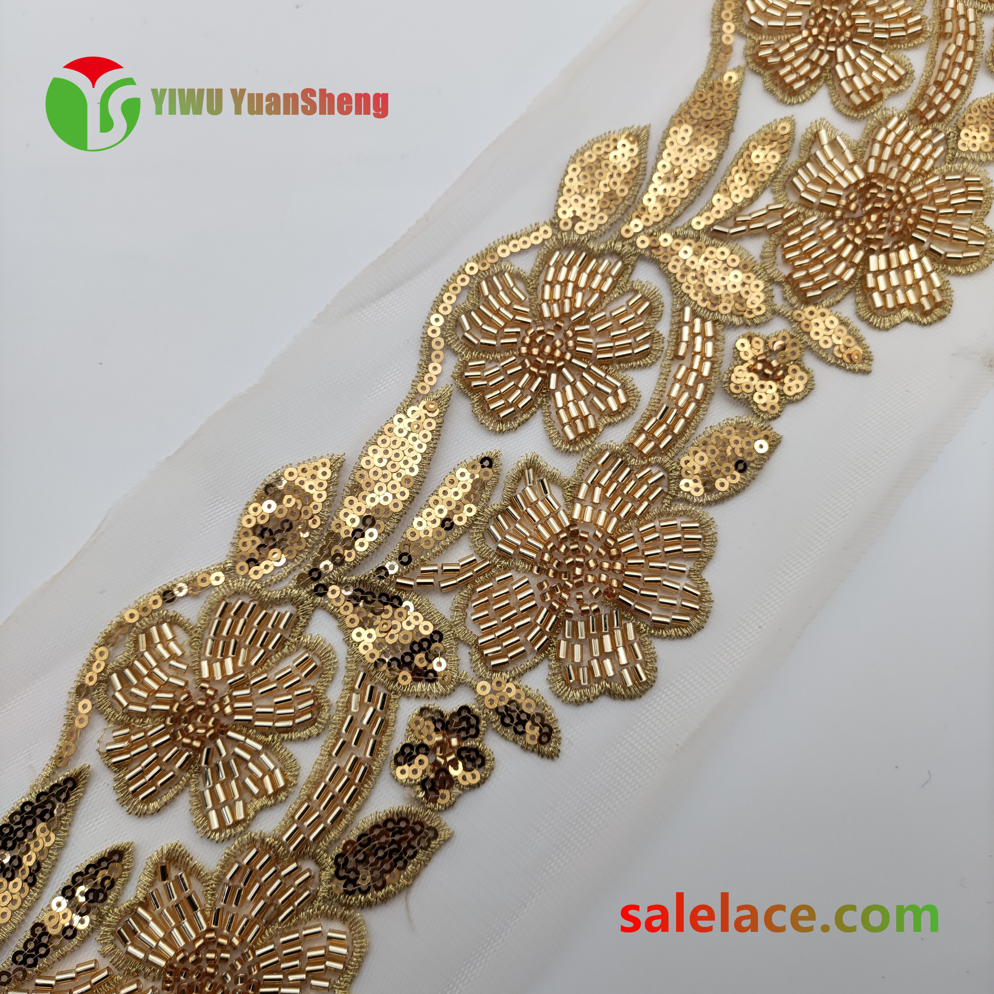 Glass bead mesh lace YS4126#