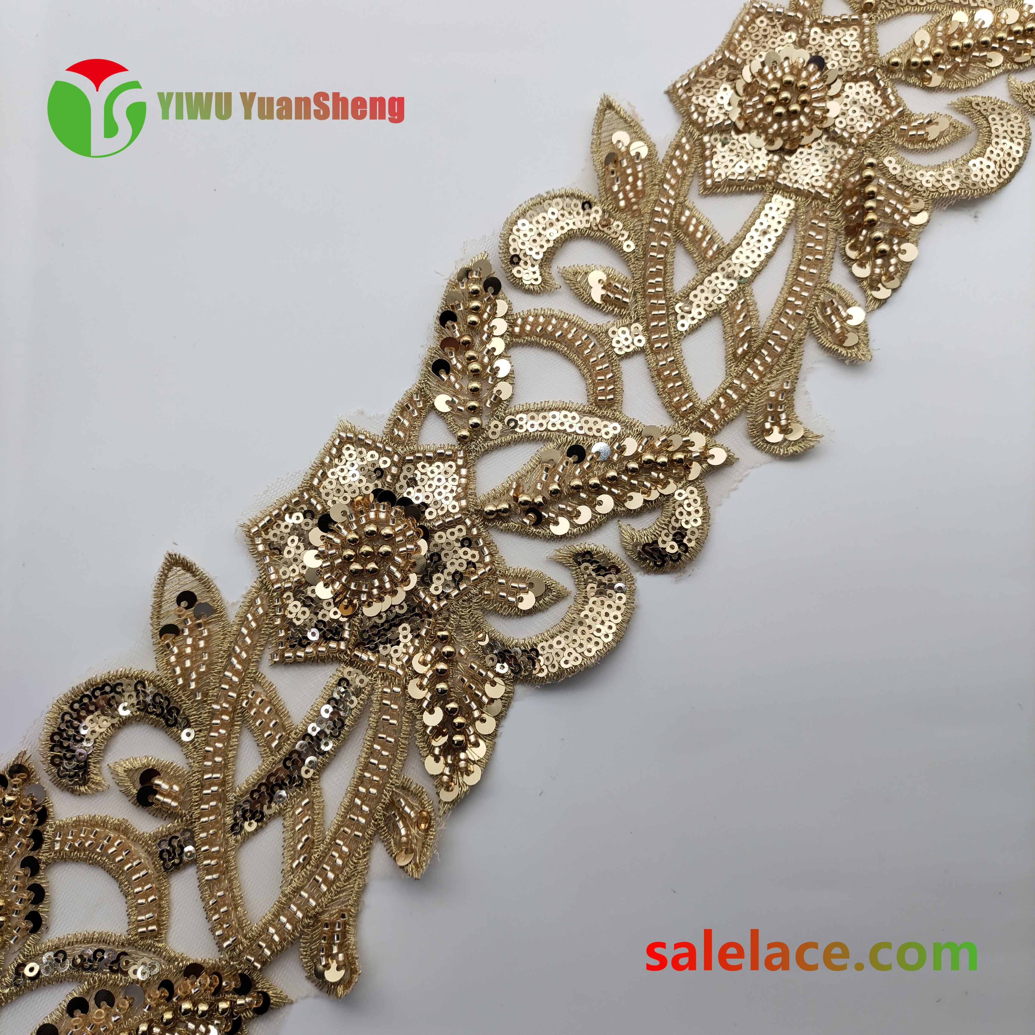 Glass bead mesh lace YS4150#