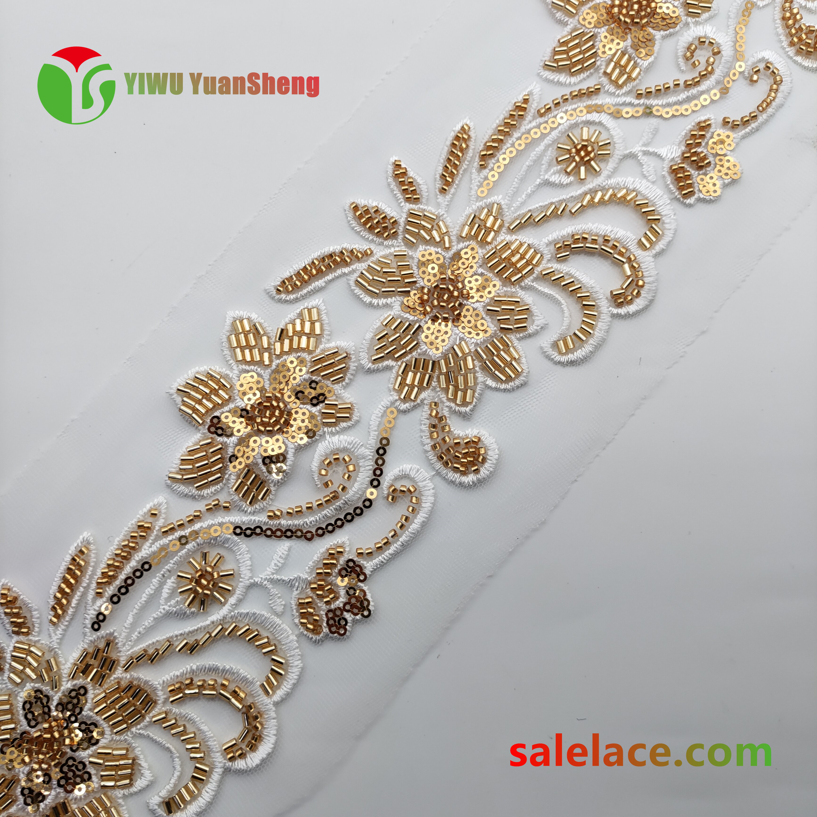 Glass bead mesh lace YS4158#