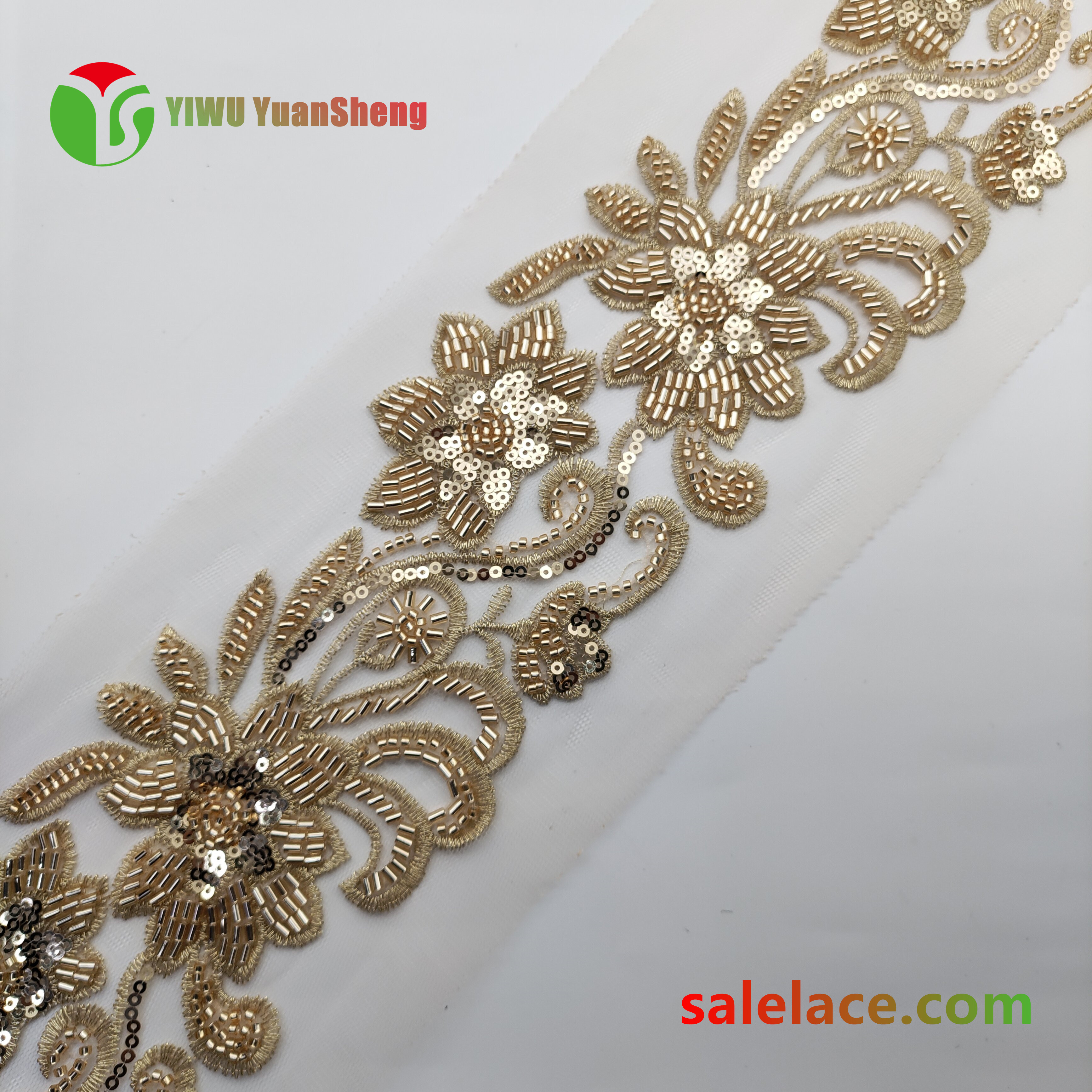 Glass bead mesh lace YS4158#