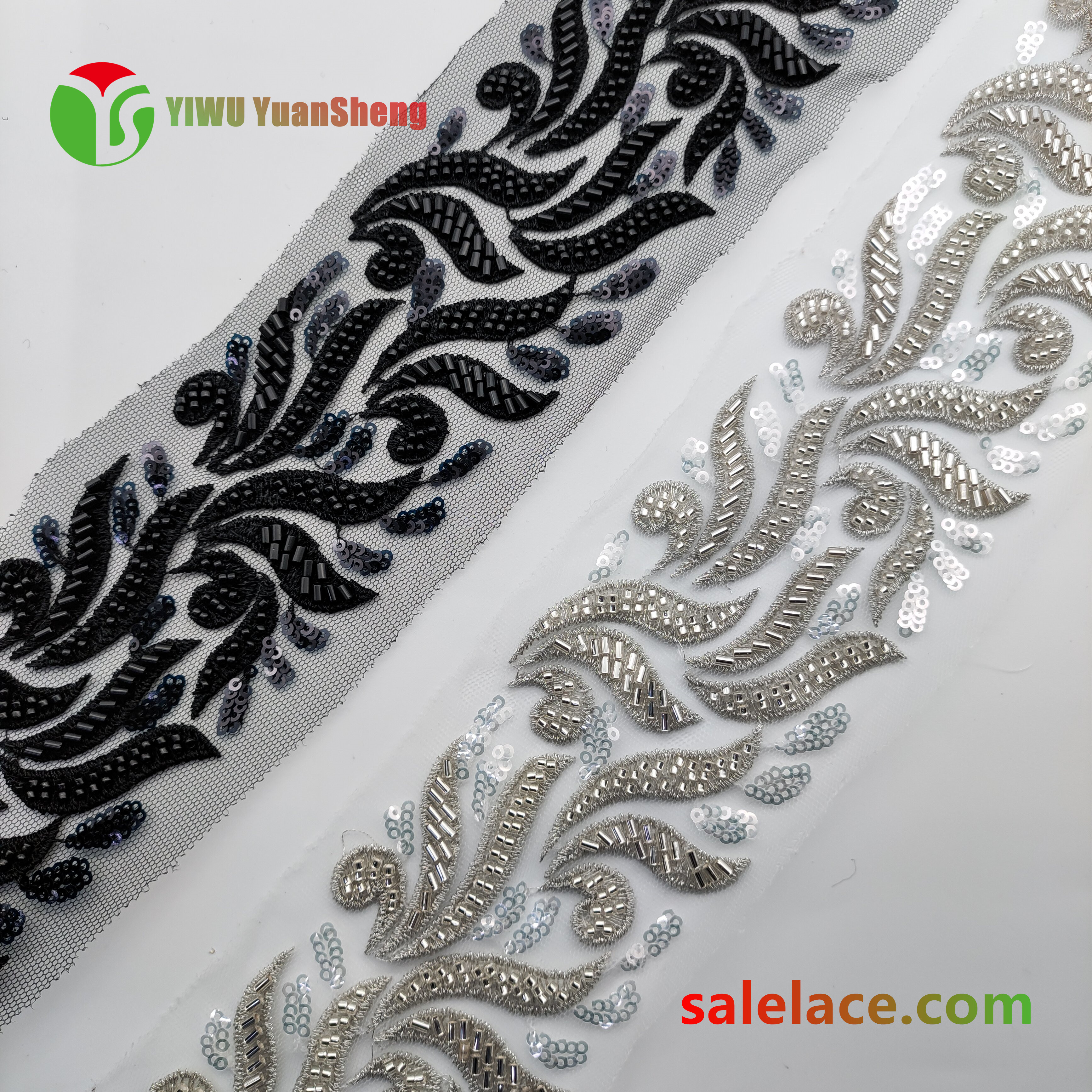 Glass bead mesh lace YS4178#