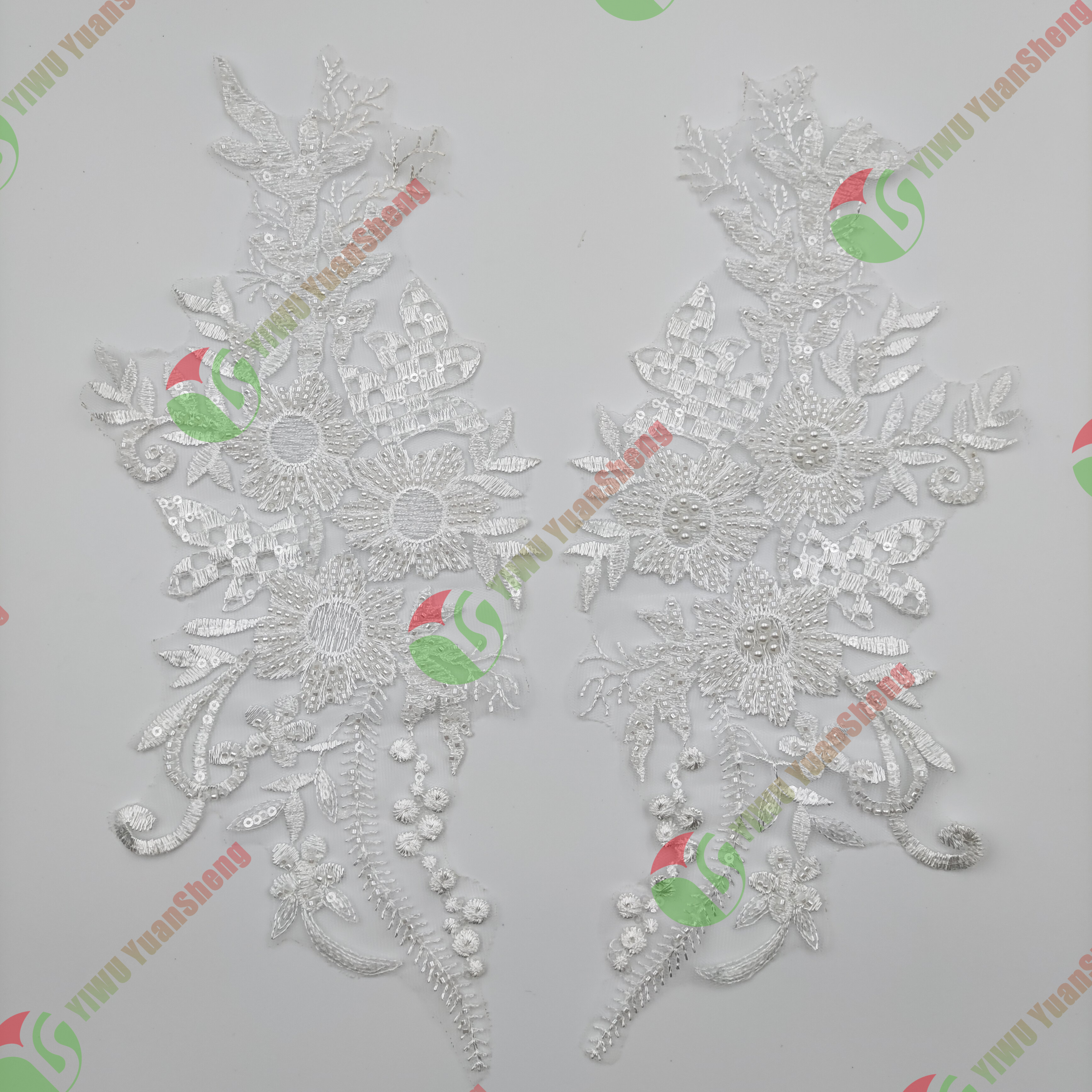 Glass bead mesh lace(pair) YS6001#