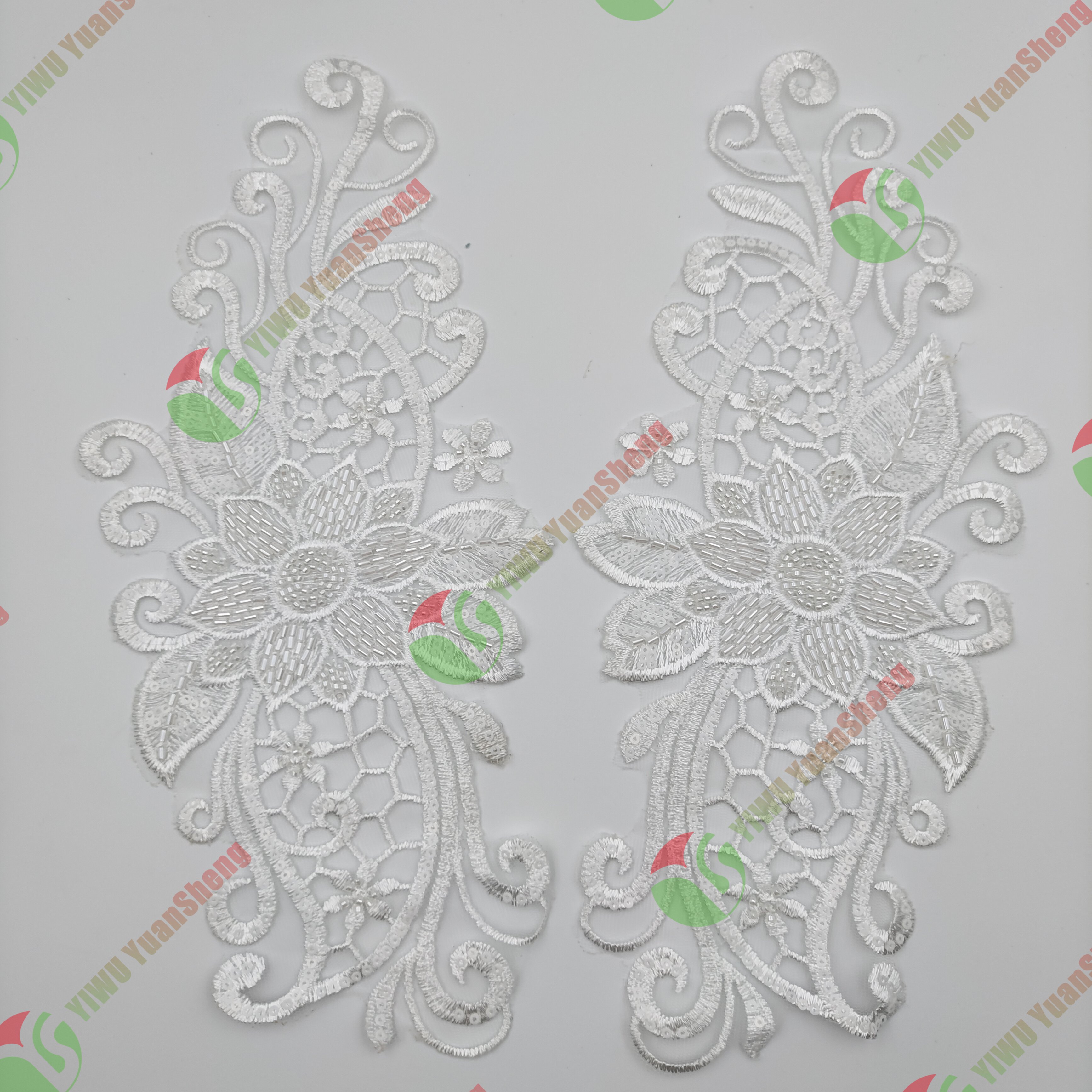 Glass bead mesh lace(pair) YS6003#