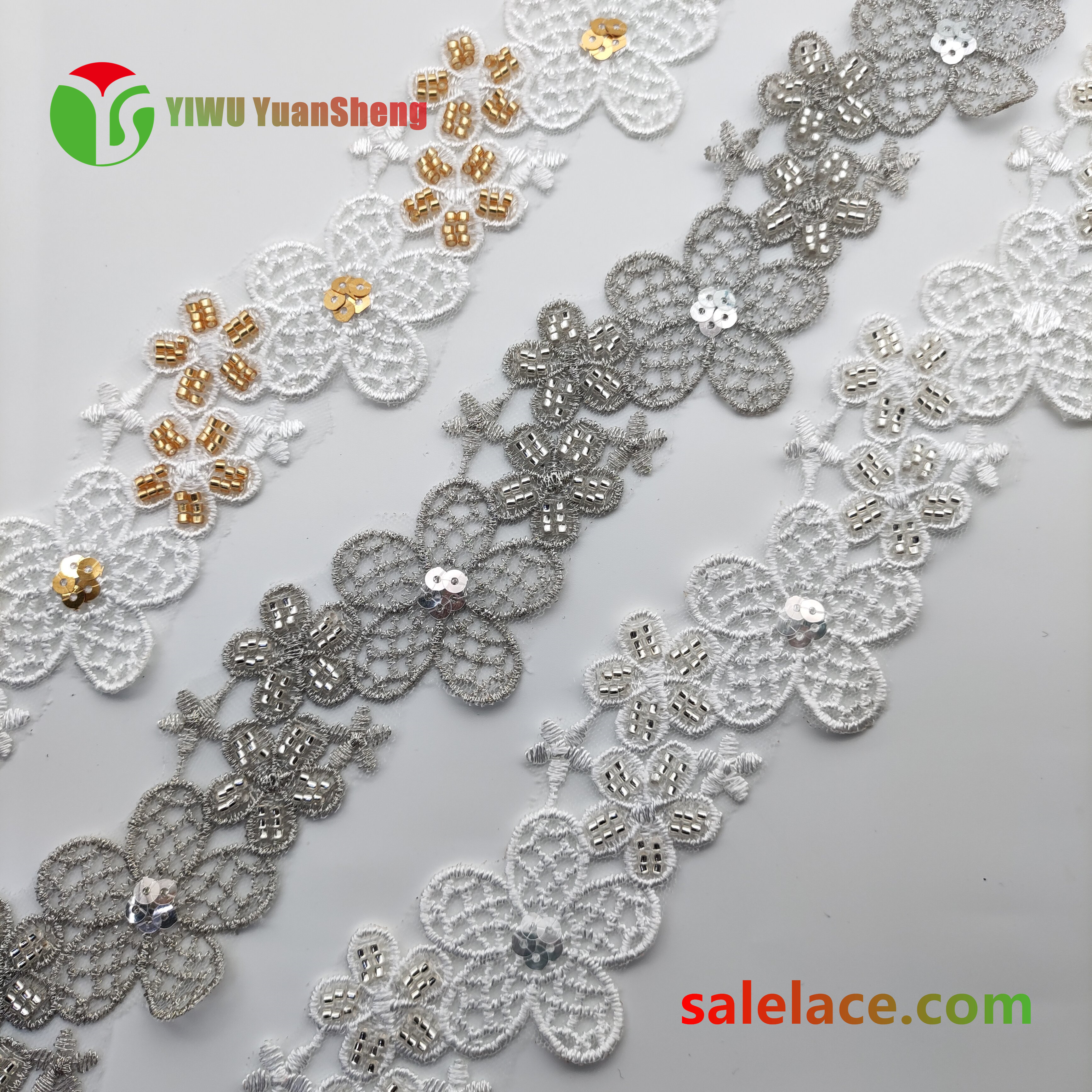 Glass bead mesh lace YS4190#