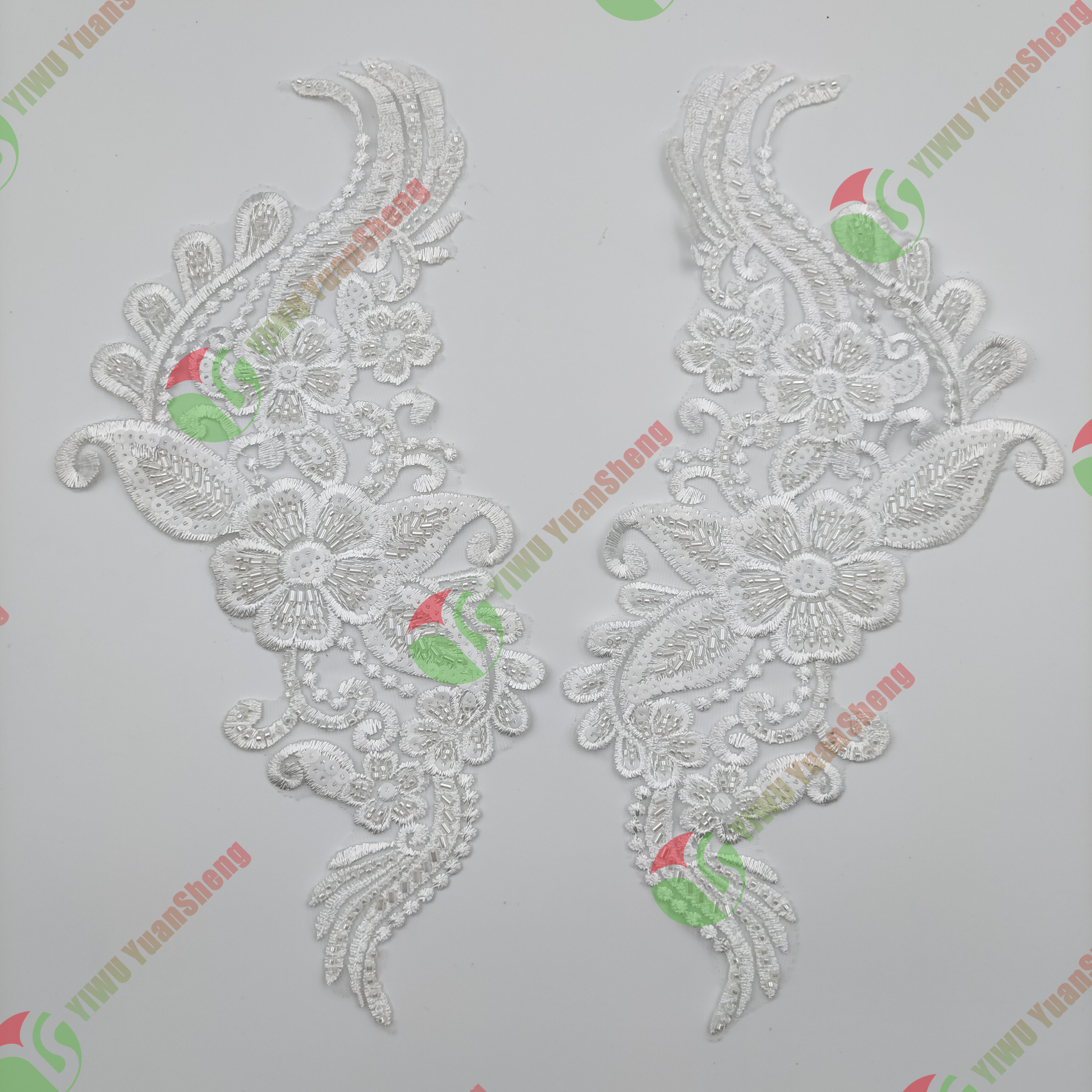 Glass bead mesh lace(pair) YS6007#