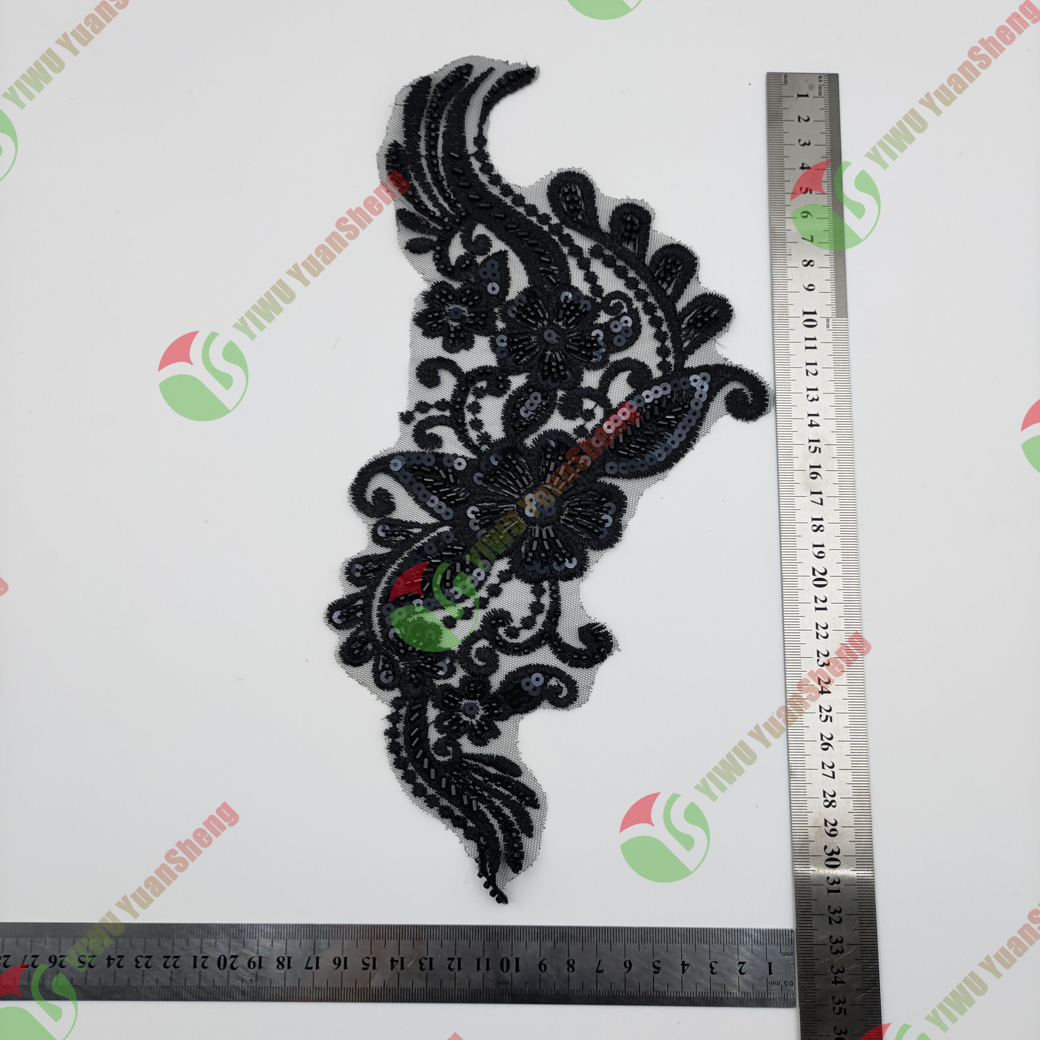 Glass bead mesh lace(pair) YS6007#