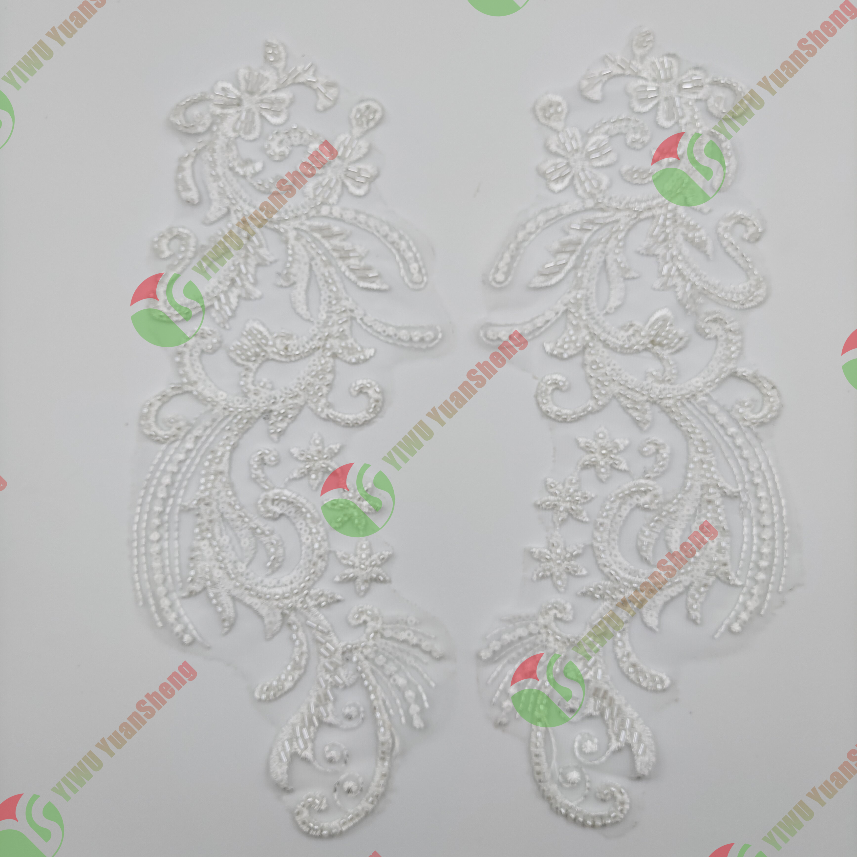 Glass bead mesh lace(pair) YS6009#
