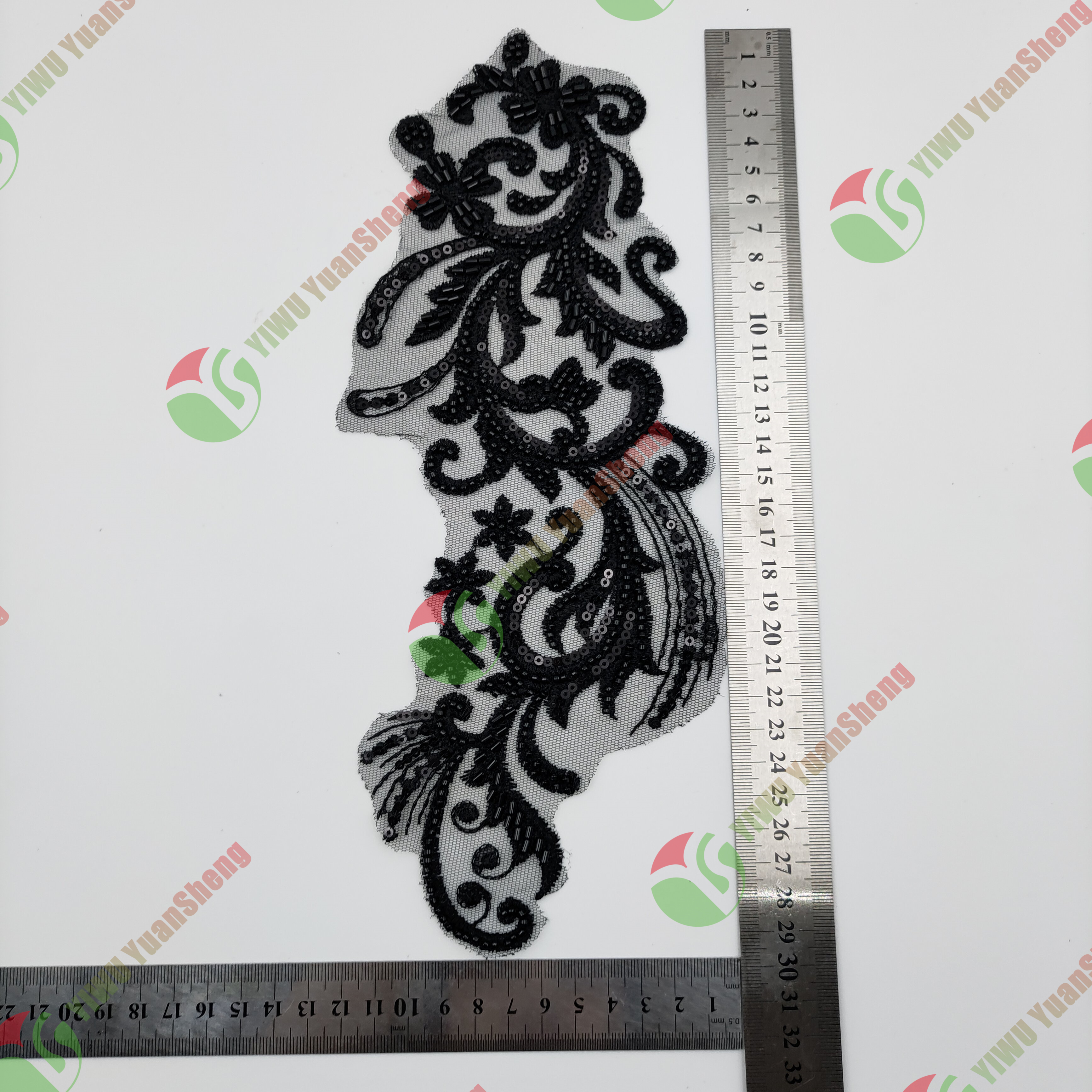 Glass bead mesh lace(pair) YS6009#