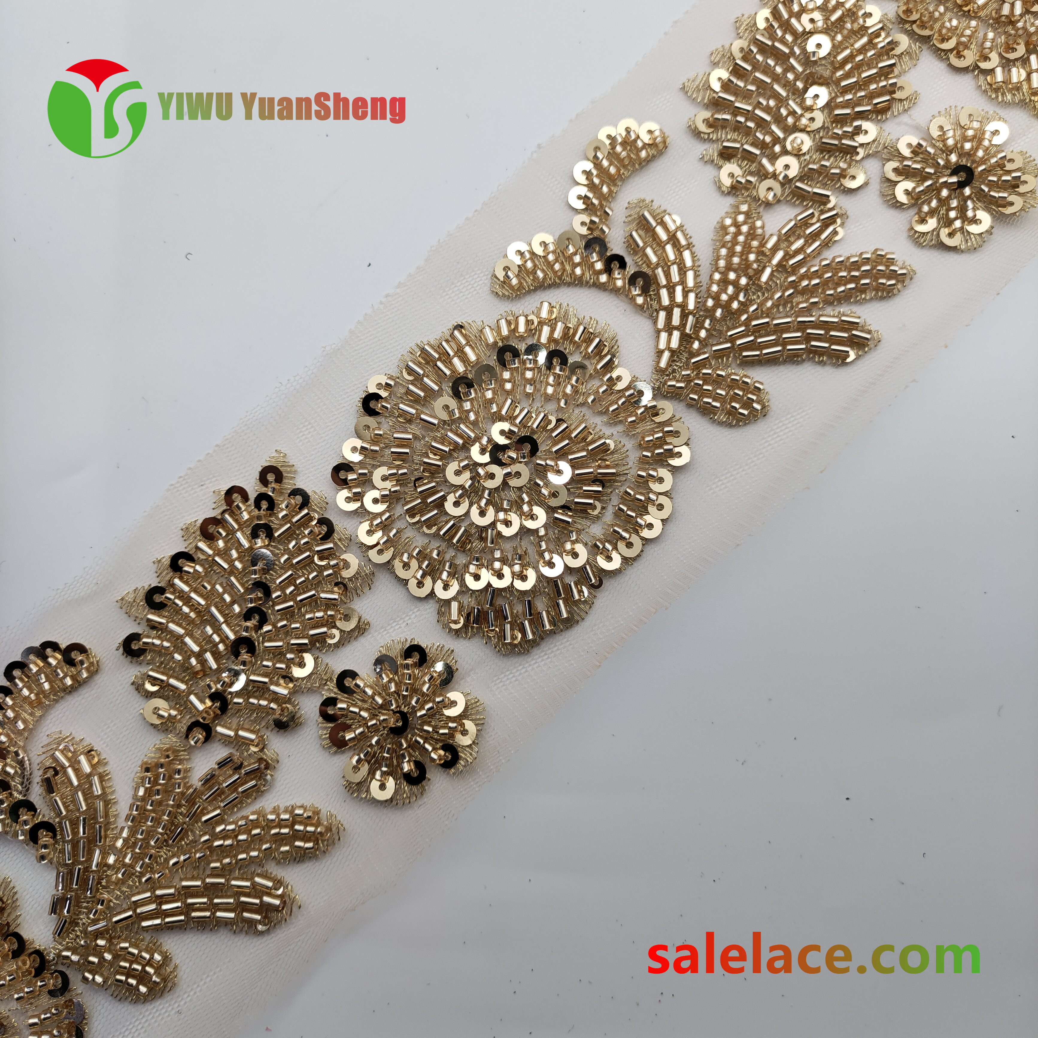 Glass bead mesh lace YS4220#