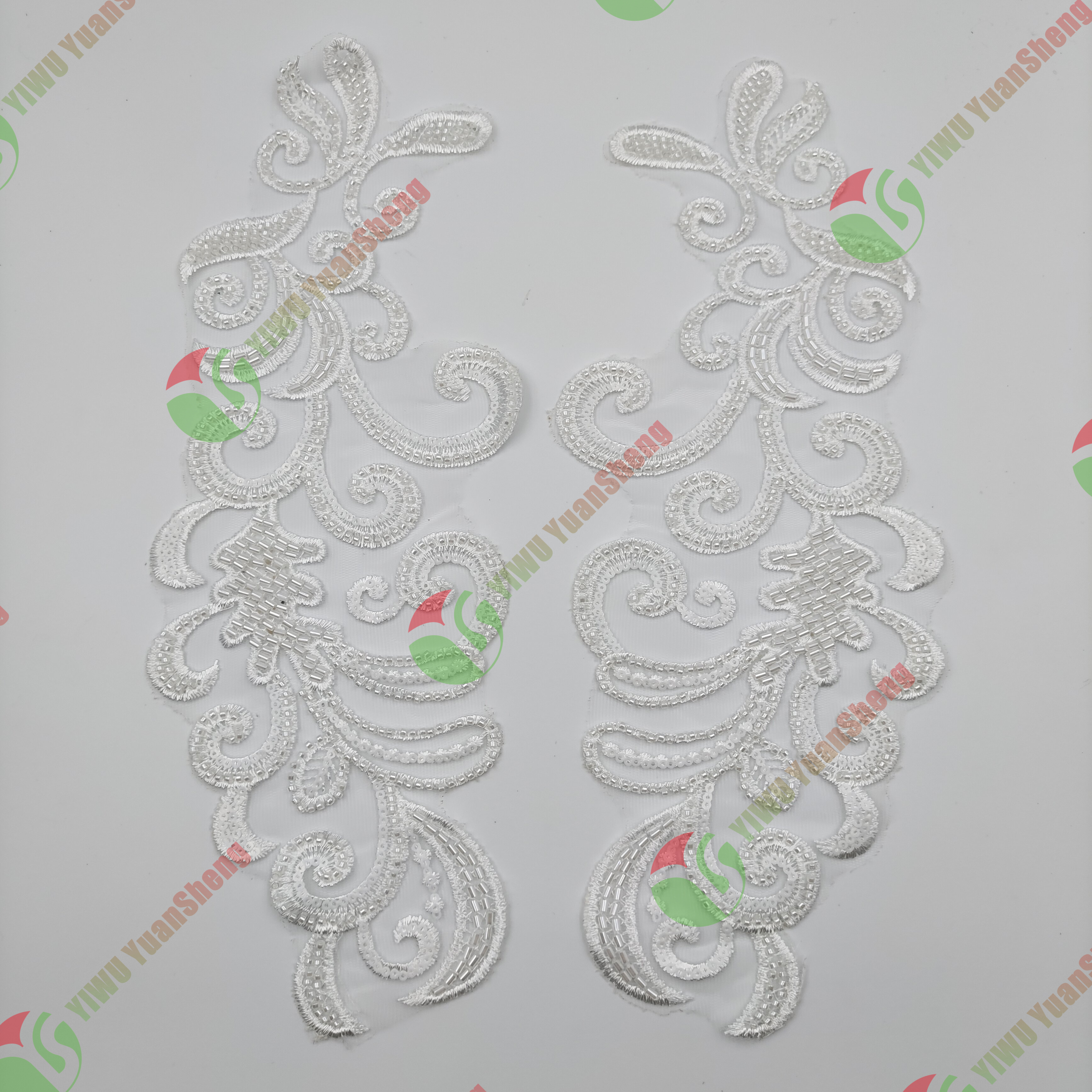 Glass bead mesh lace(pair) YS6013#
