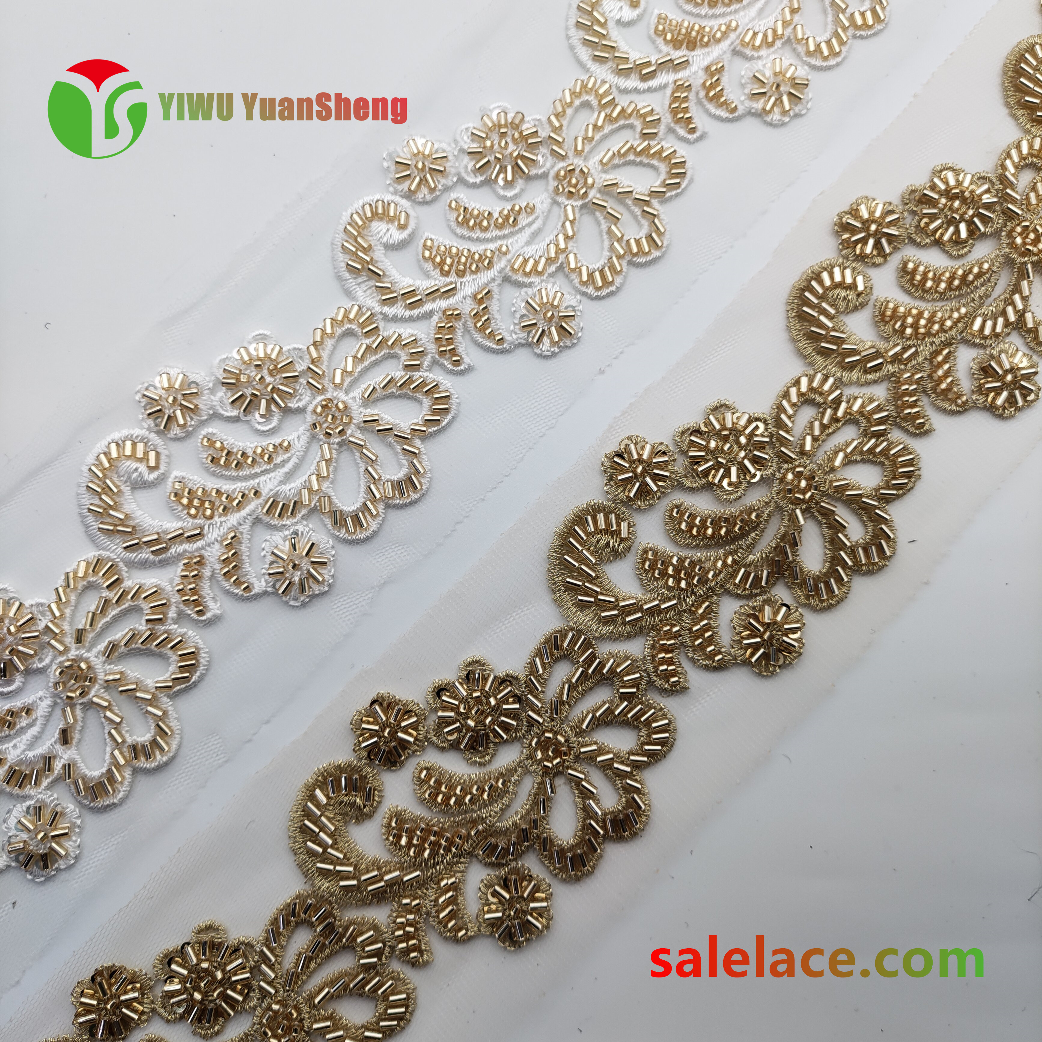 Glass bead mesh lace YS4210#