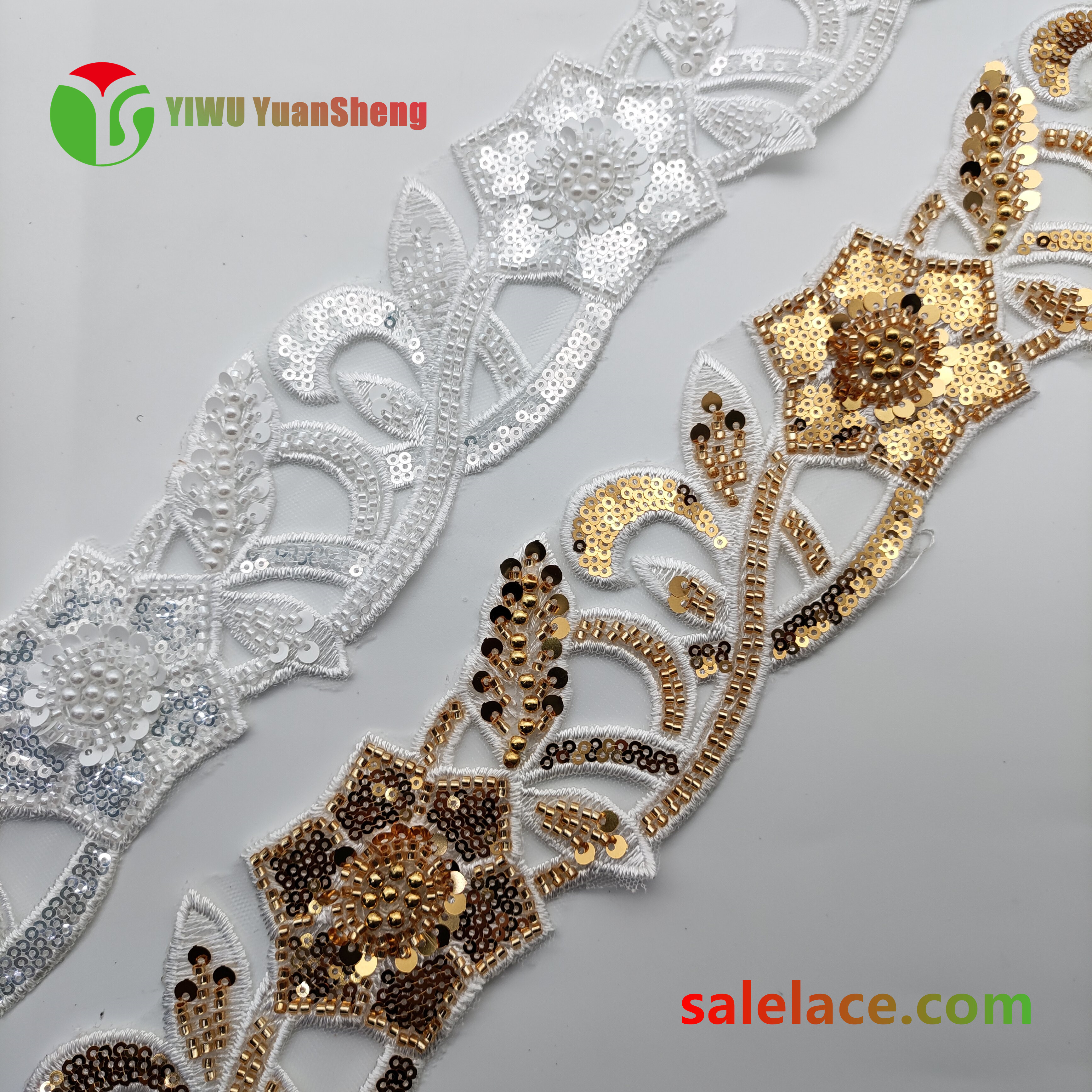 Glass bead mesh lace YS4220#