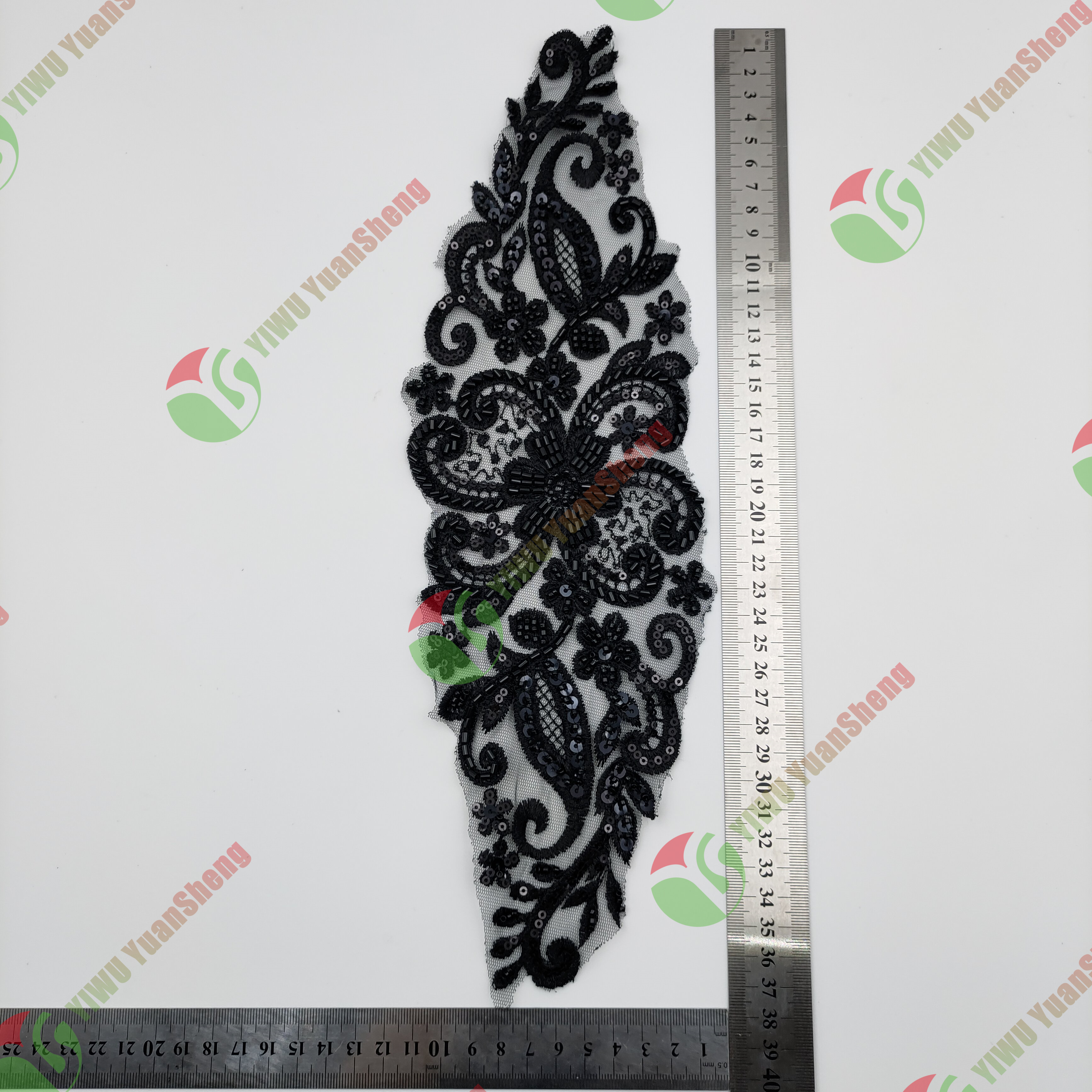 Glass bead mesh lace(pair) YS6015#
