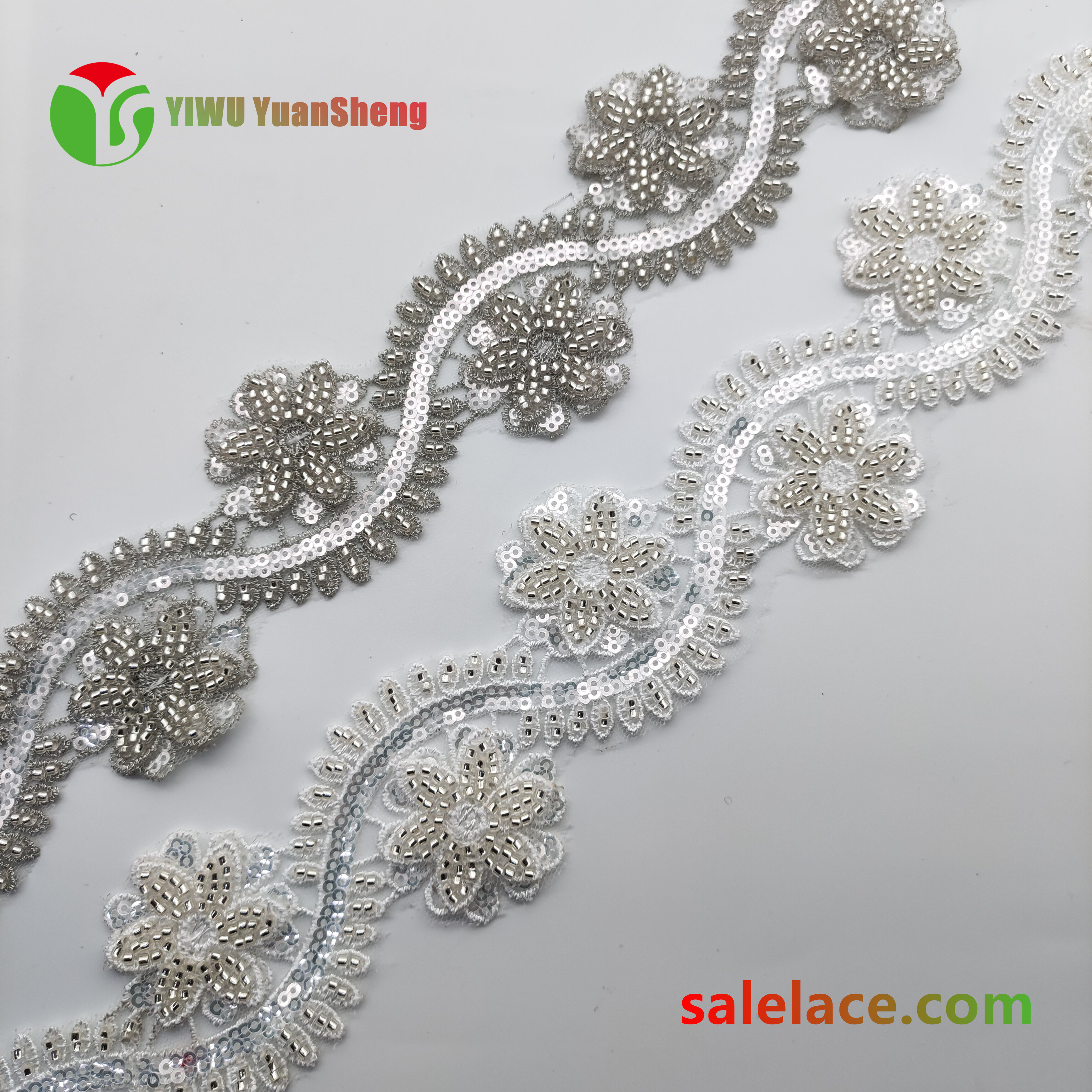 Glass bead mesh lace YS4225#