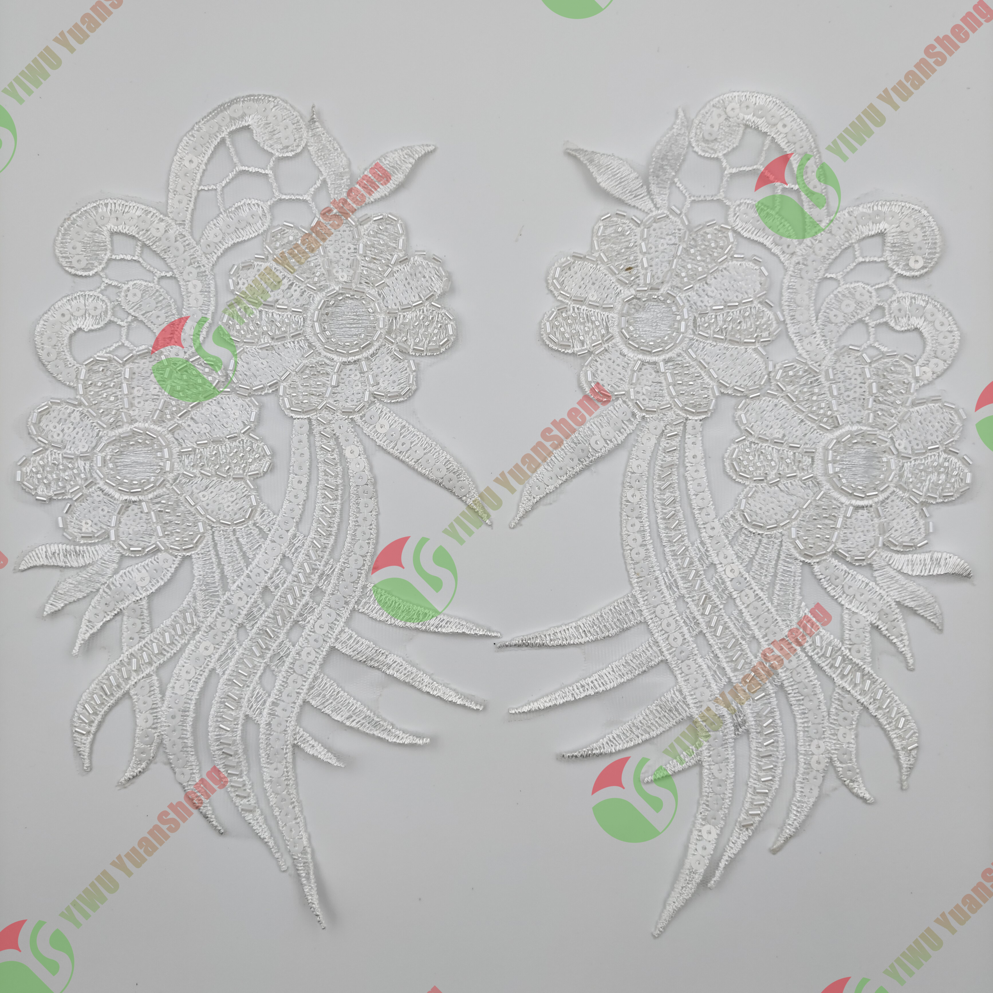 Glass bead mesh lace(pair) YS6017#