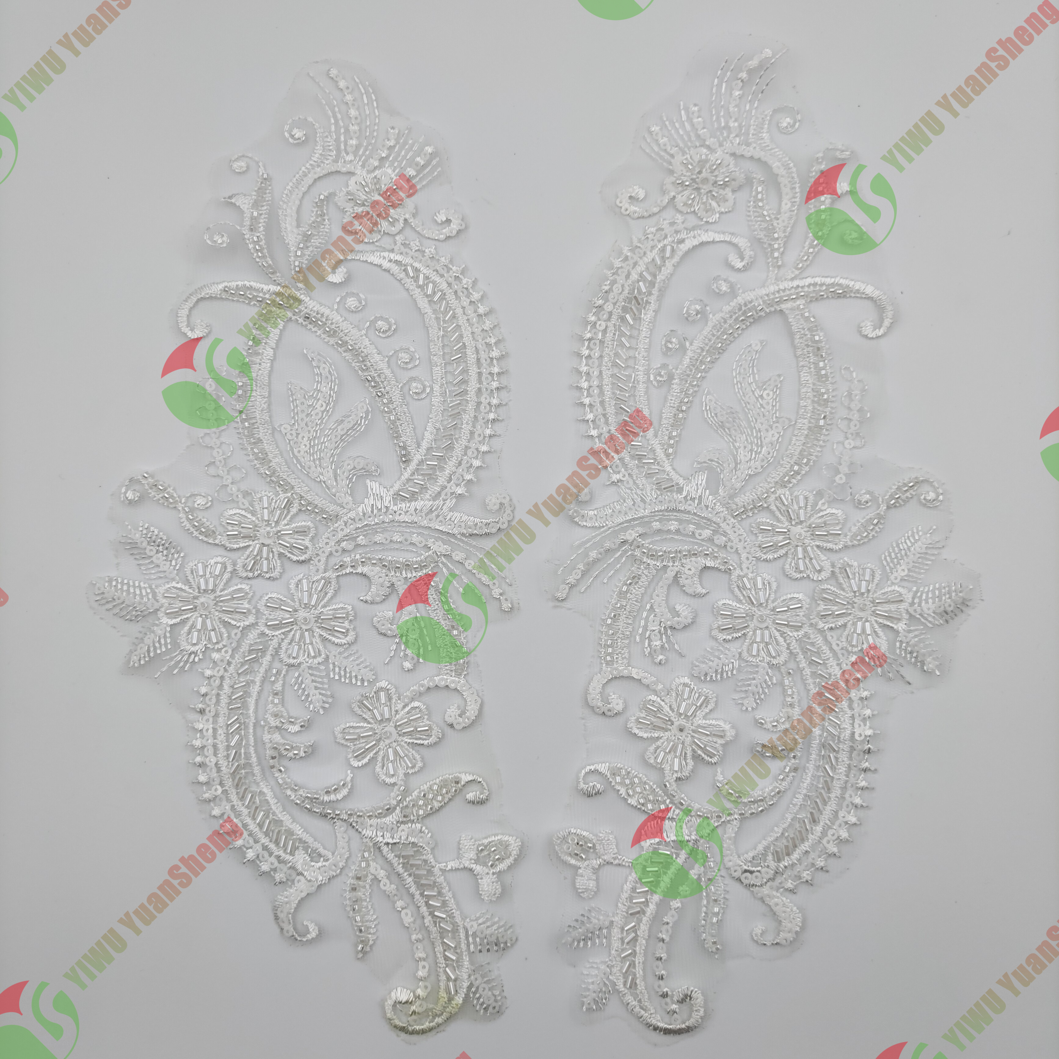 Glass bead mesh lace(pair) YS6019#