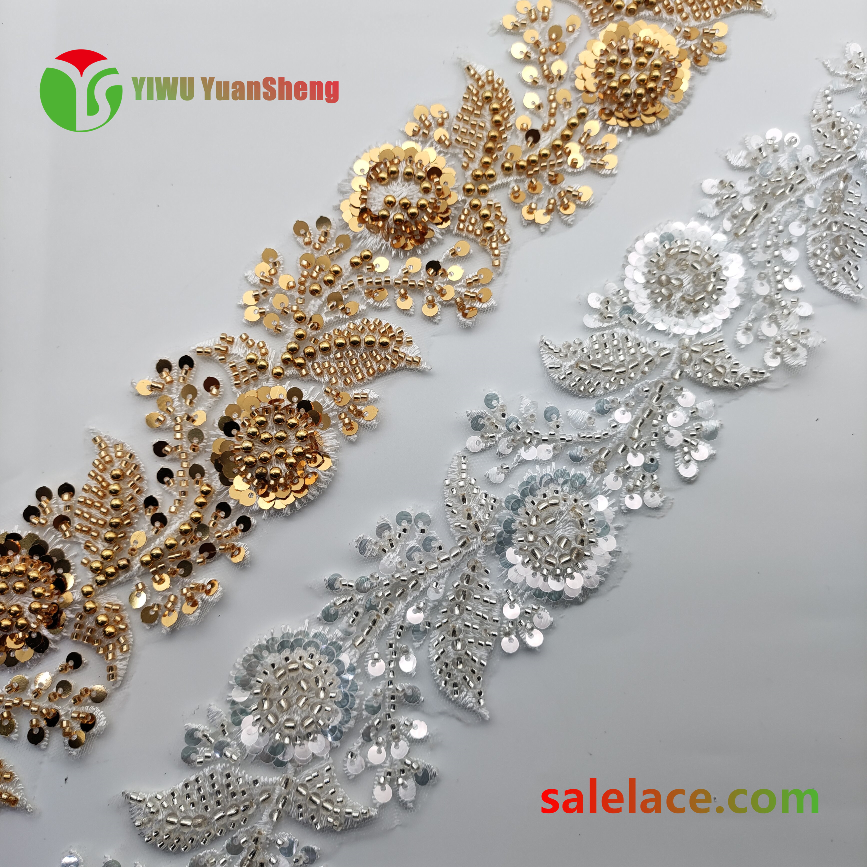 Glass bead mesh lace YS4230#