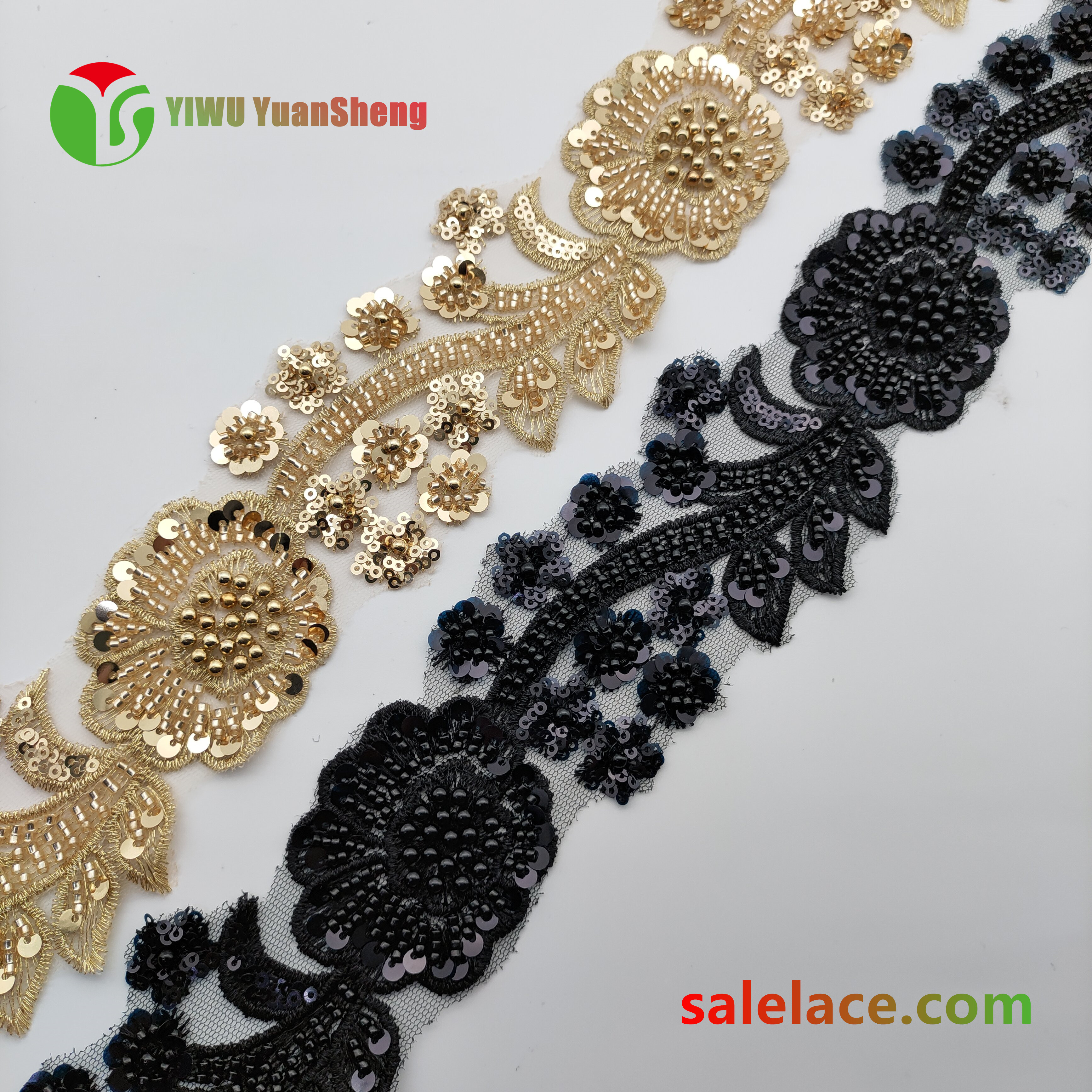 Glass bead mesh lace YS4245#
