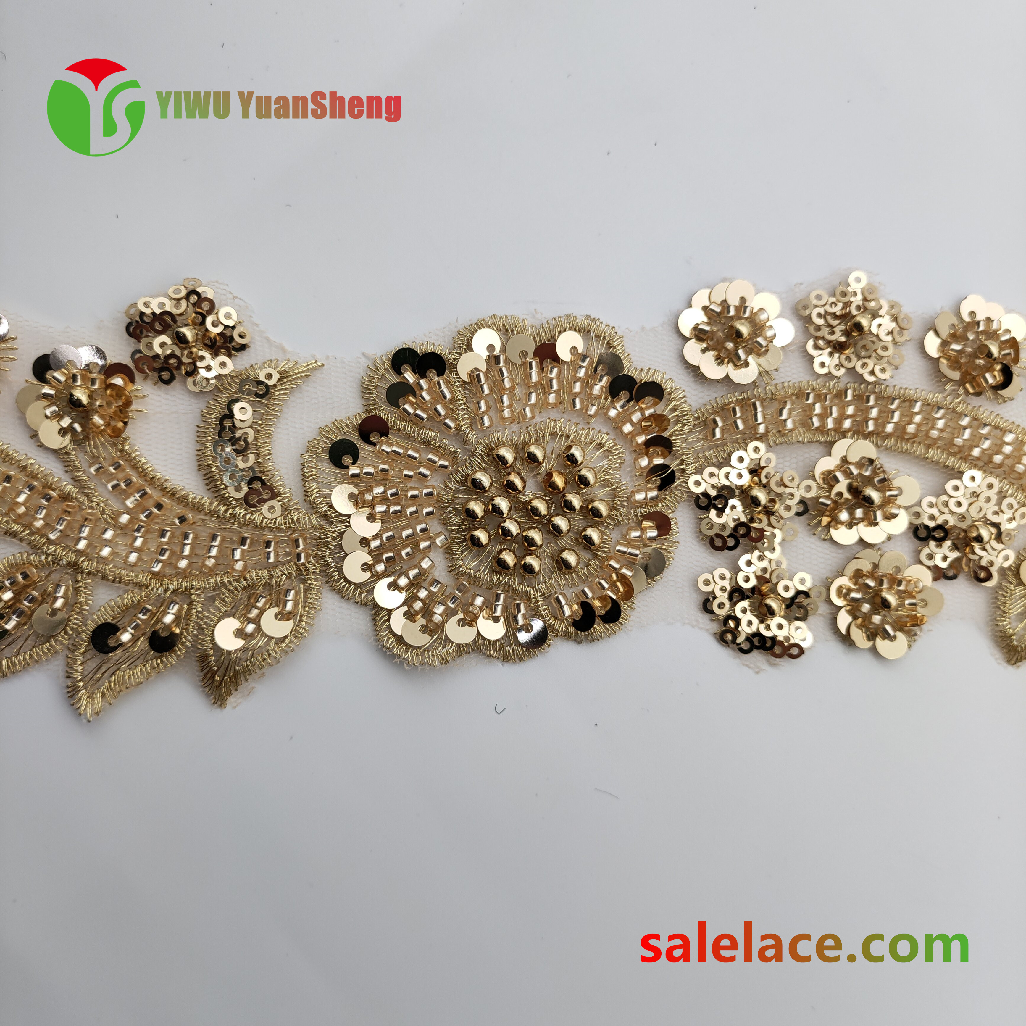 Glass bead mesh lace YS4245#