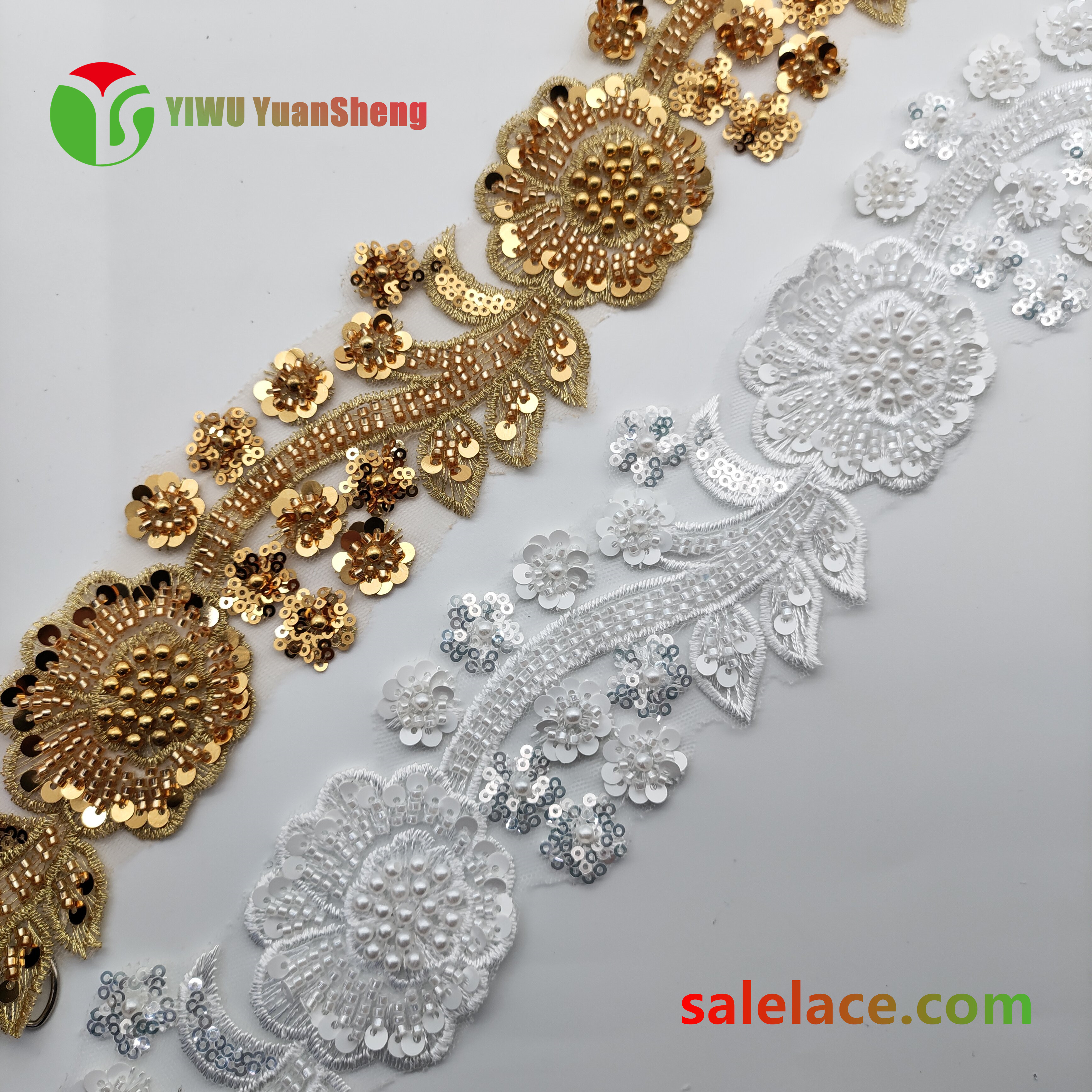 Glass bead mesh lace YS4245#
