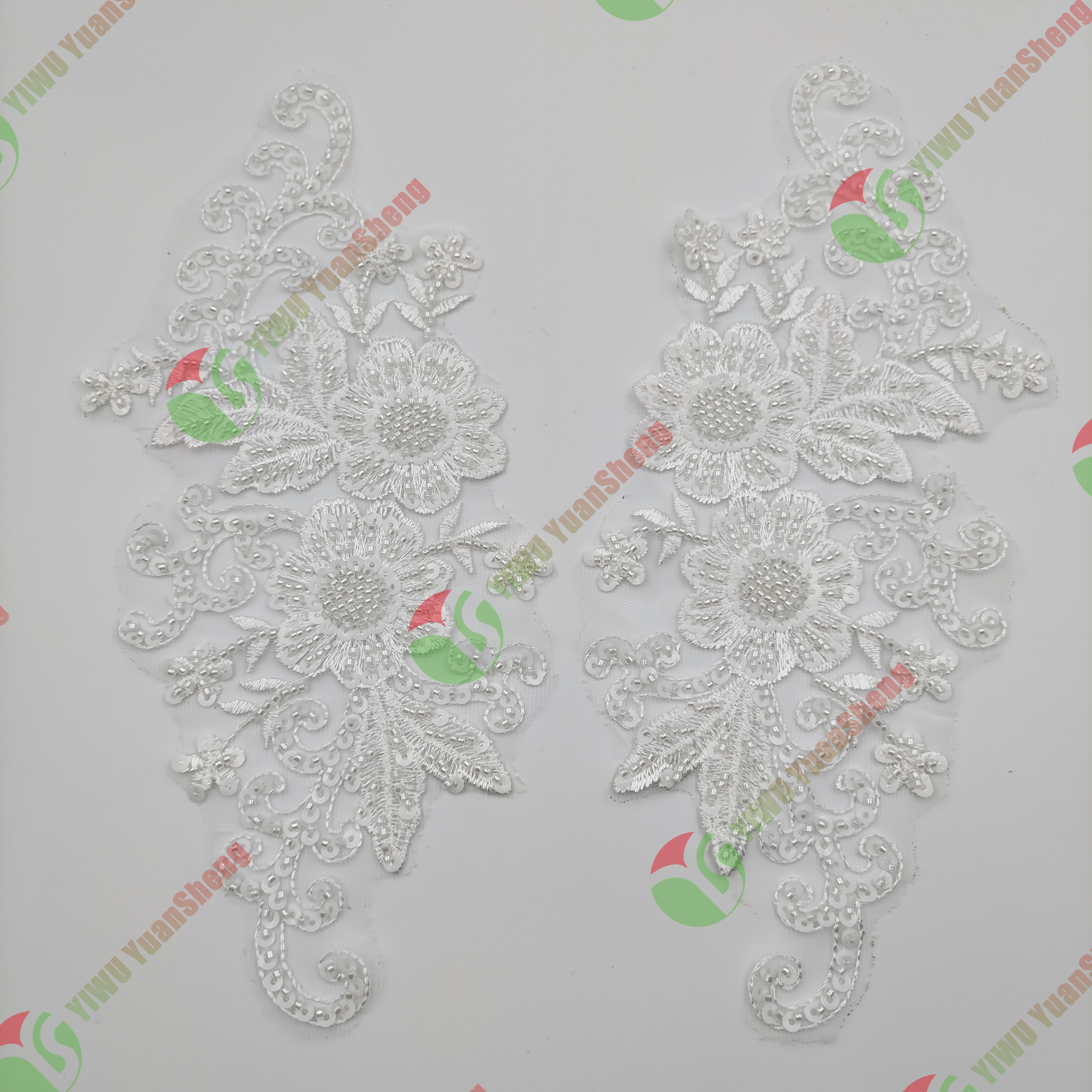 Glass bead mesh lace(pair) YS6027#