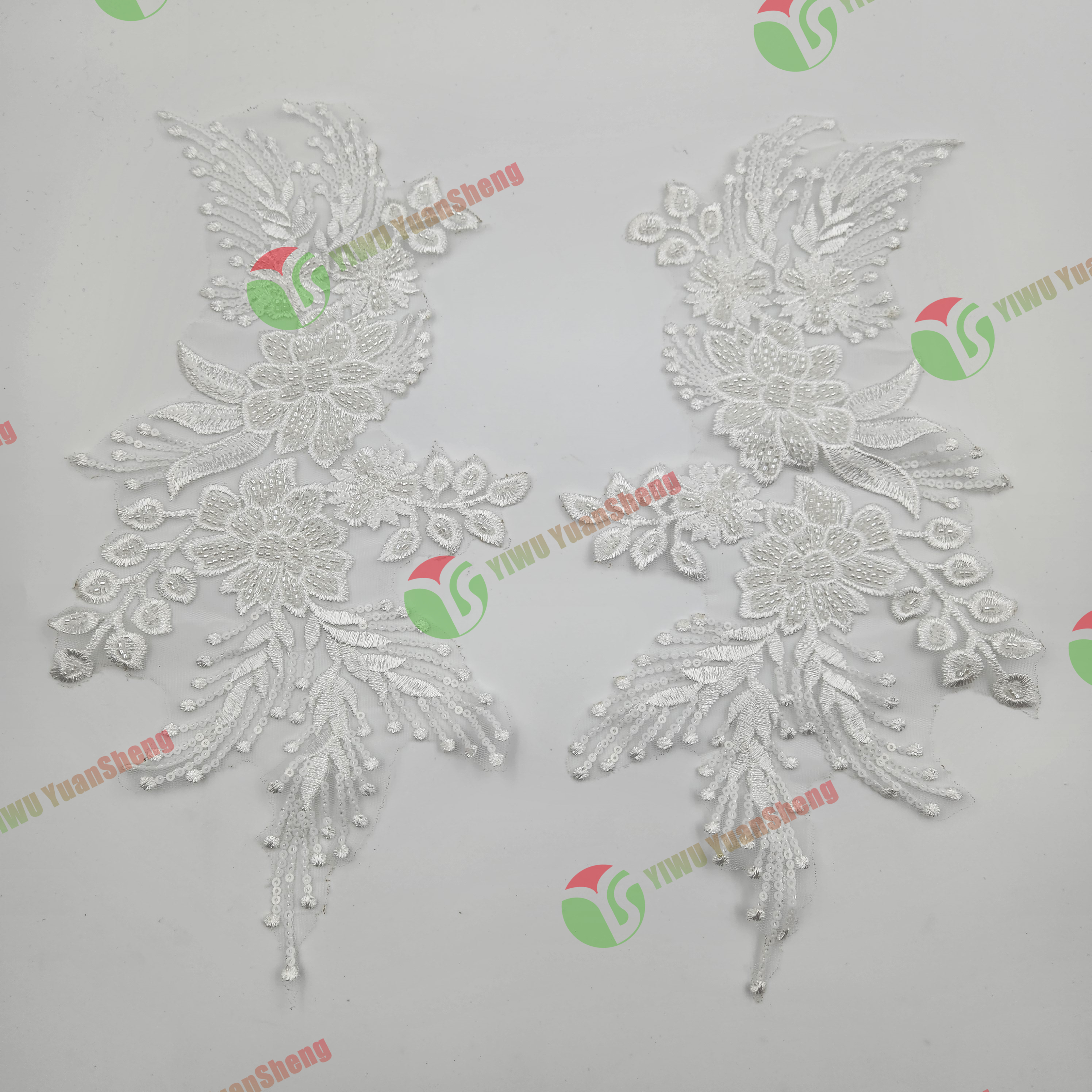 Glass bead mesh lace(pair) YS6025#