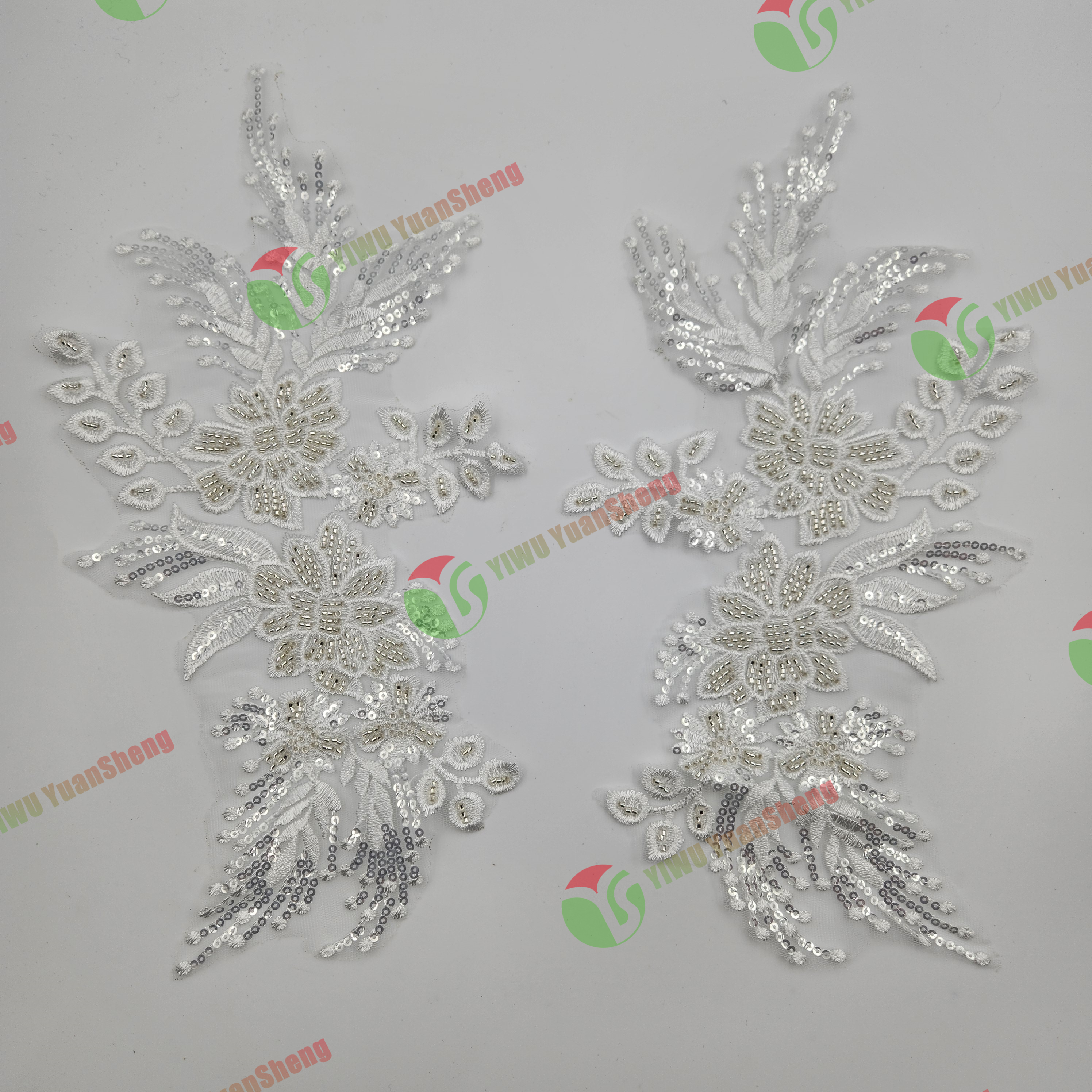 Glass bead mesh lace(pair) YS6025#