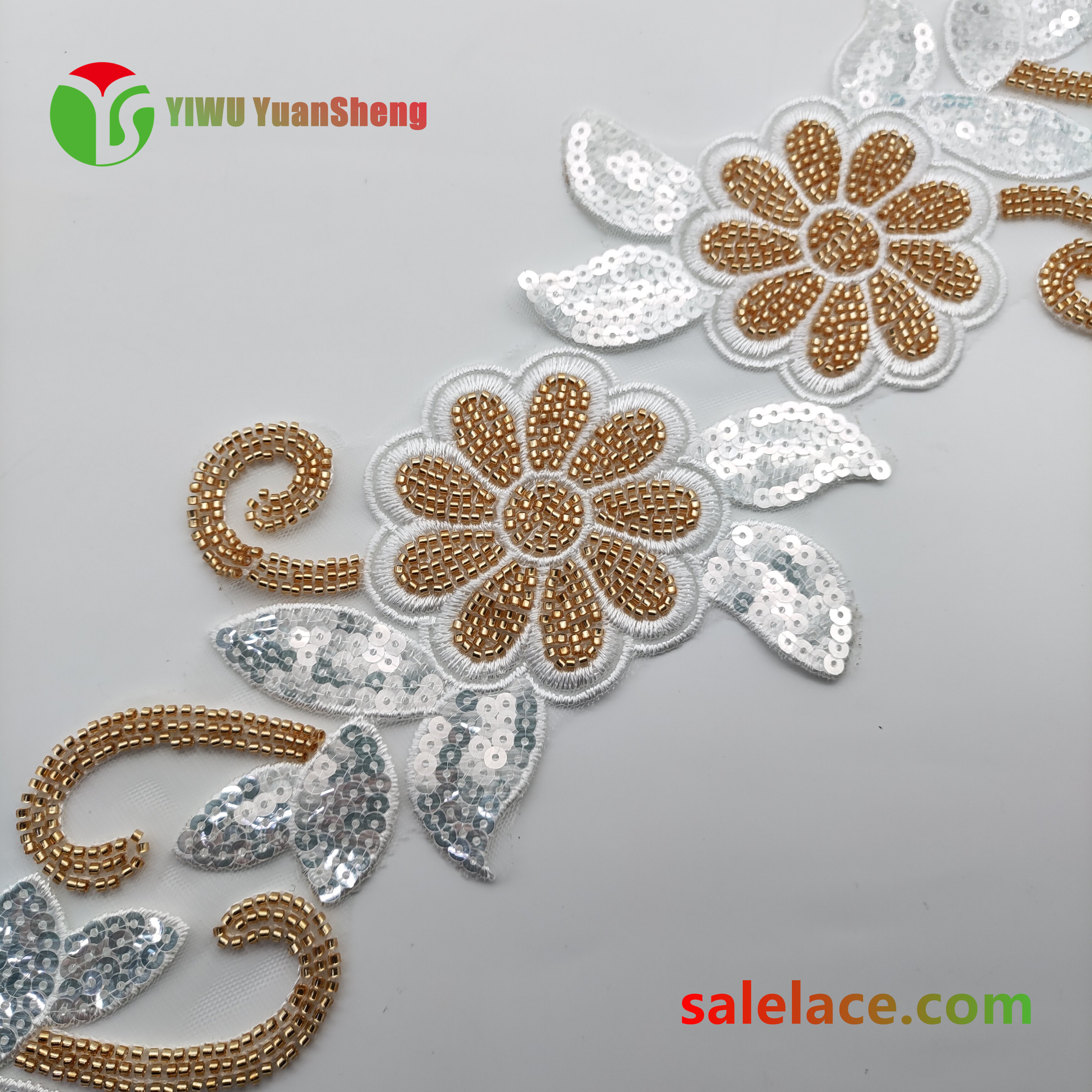 Glass bead mesh lace YS4270#