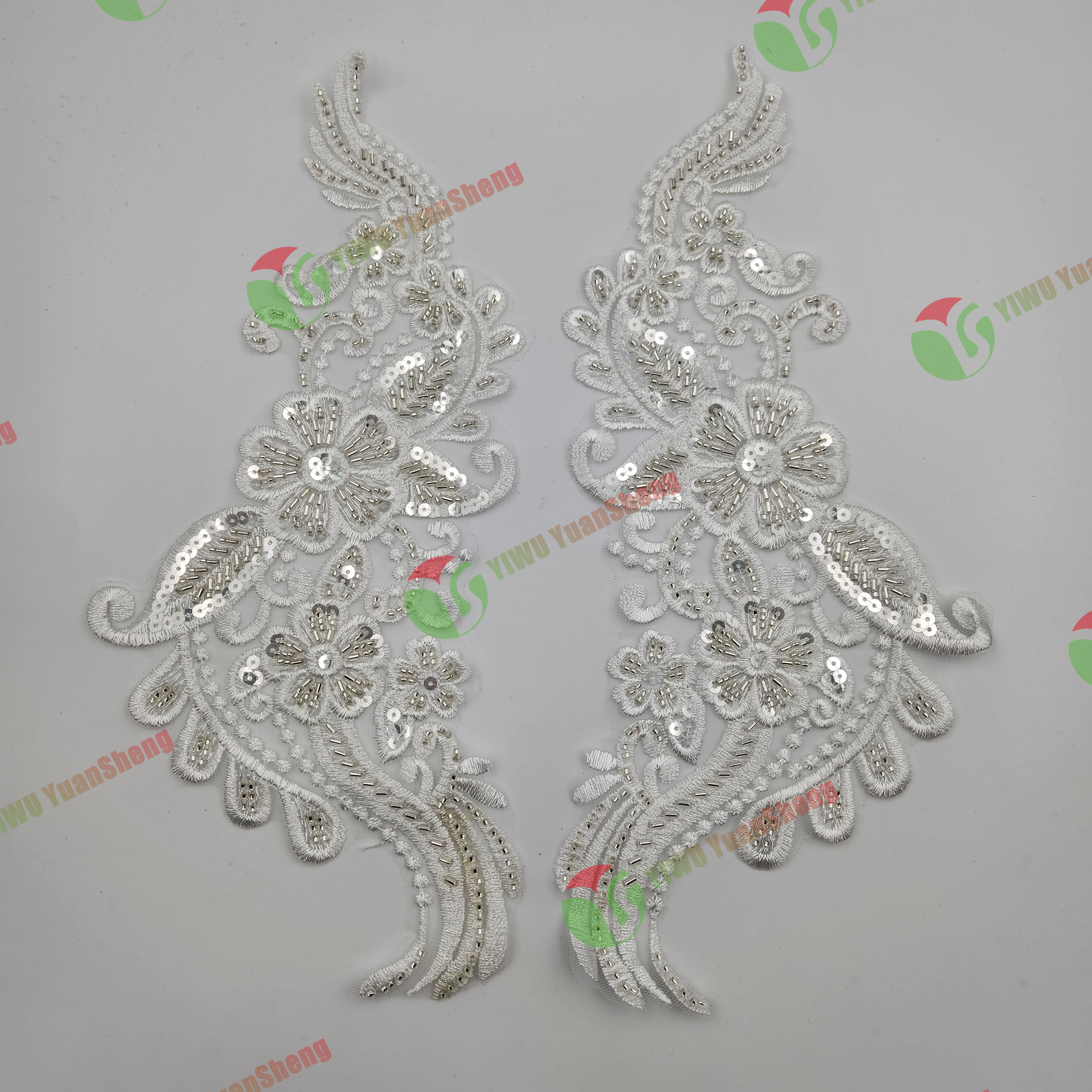 Glass bead mesh lace(pair) YS6039#