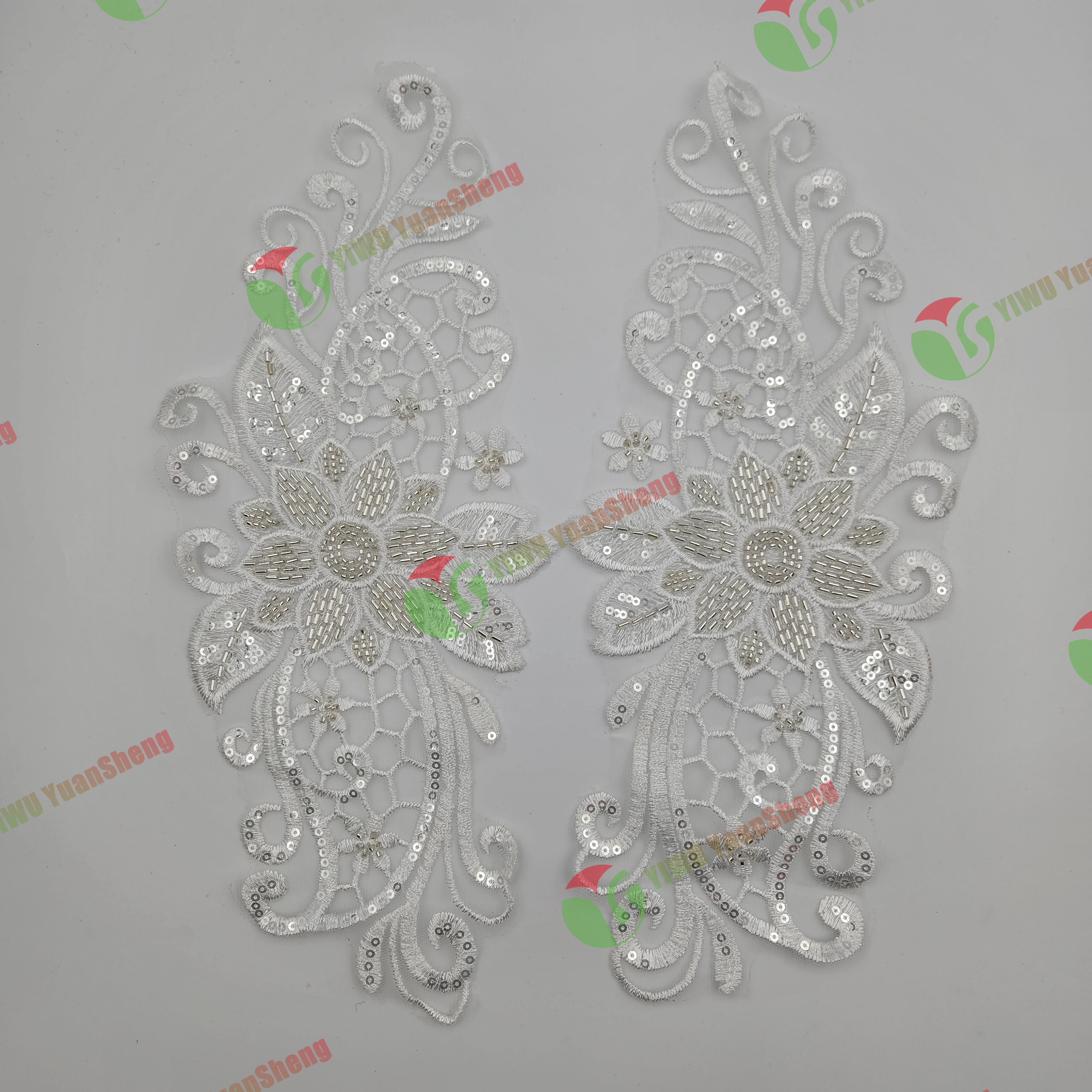 Glass bead mesh lace(pair) YS6030#