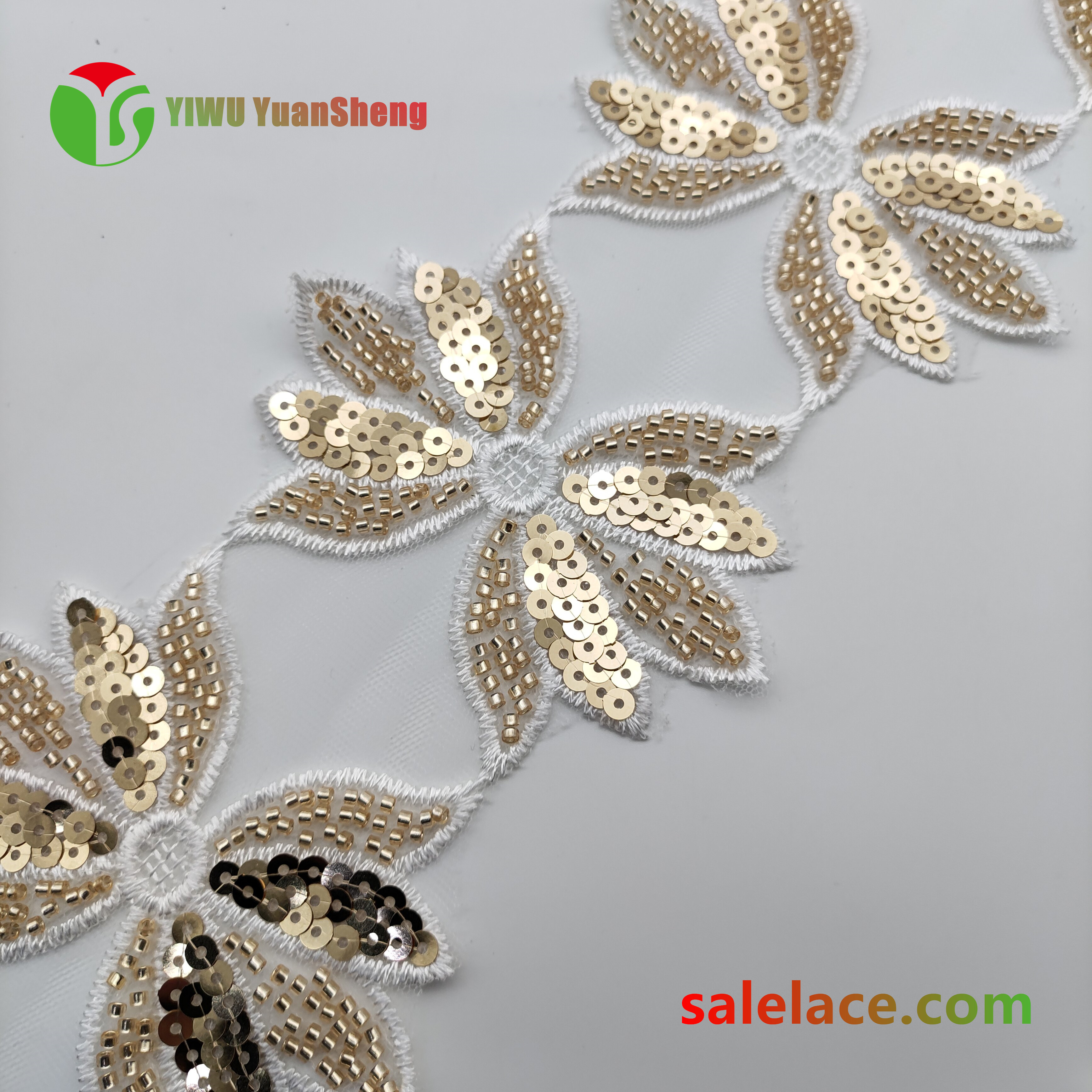 Glass bead mesh lace YS4271#