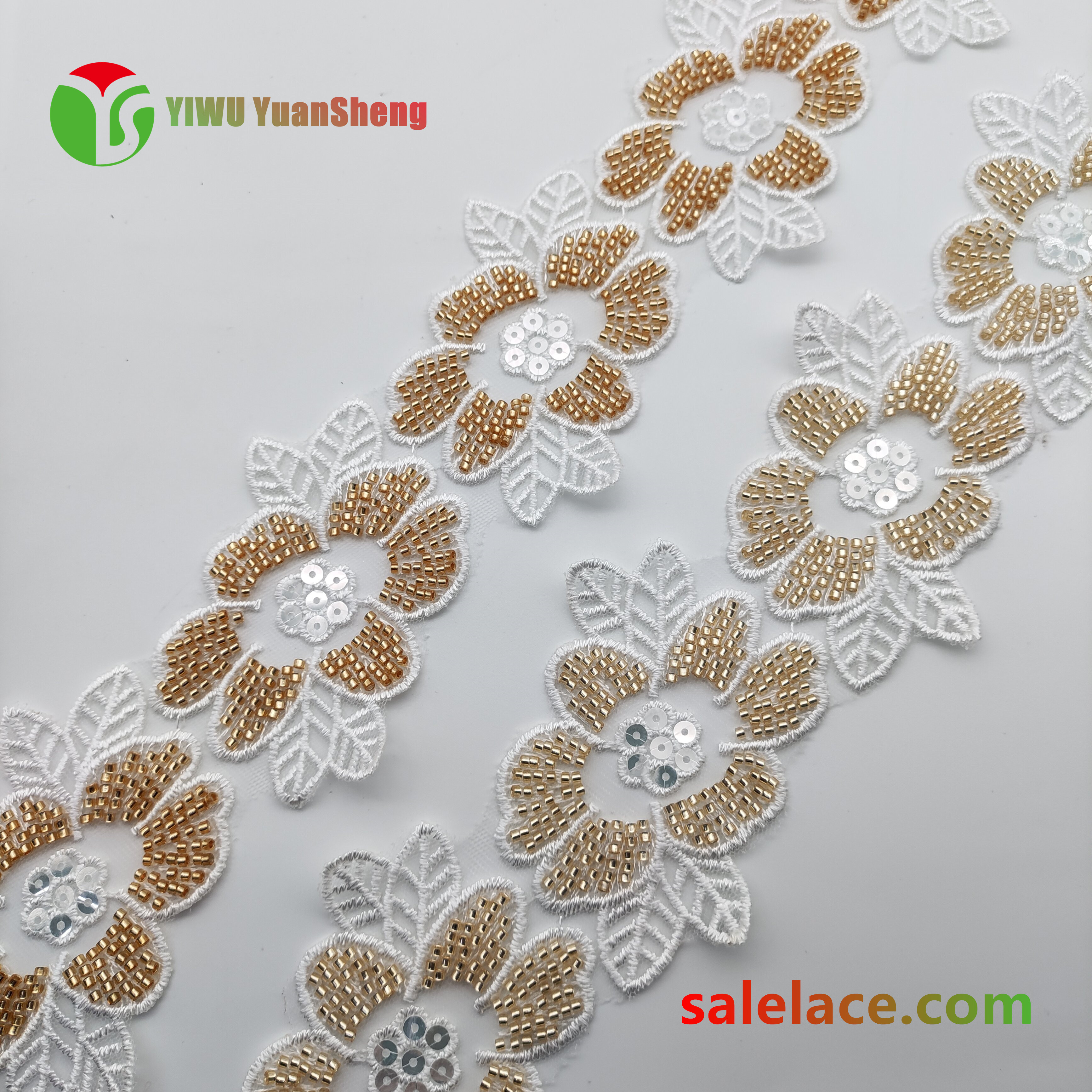 Glass bead mesh lace YS4273#