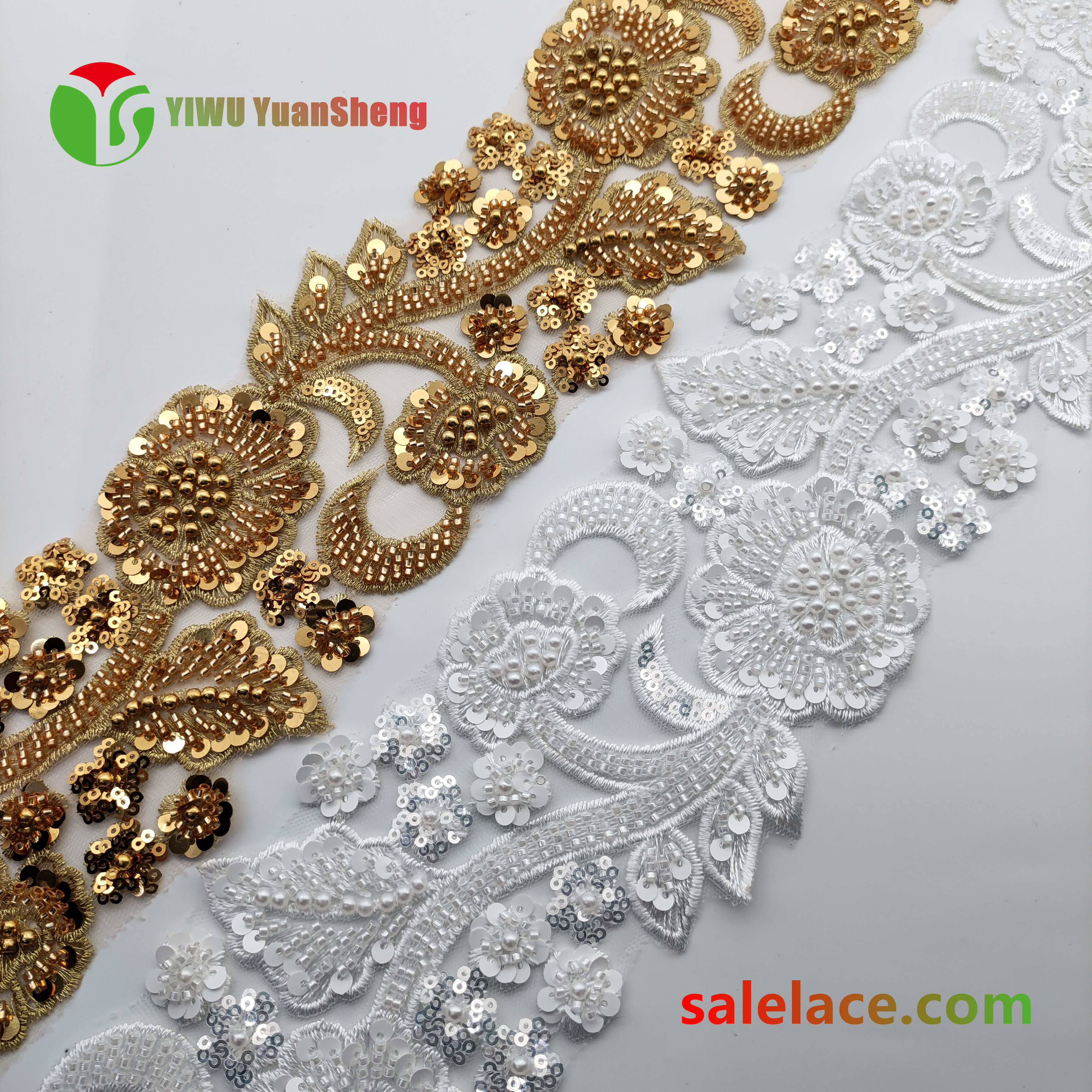 Glass bead mesh lace YS4276#