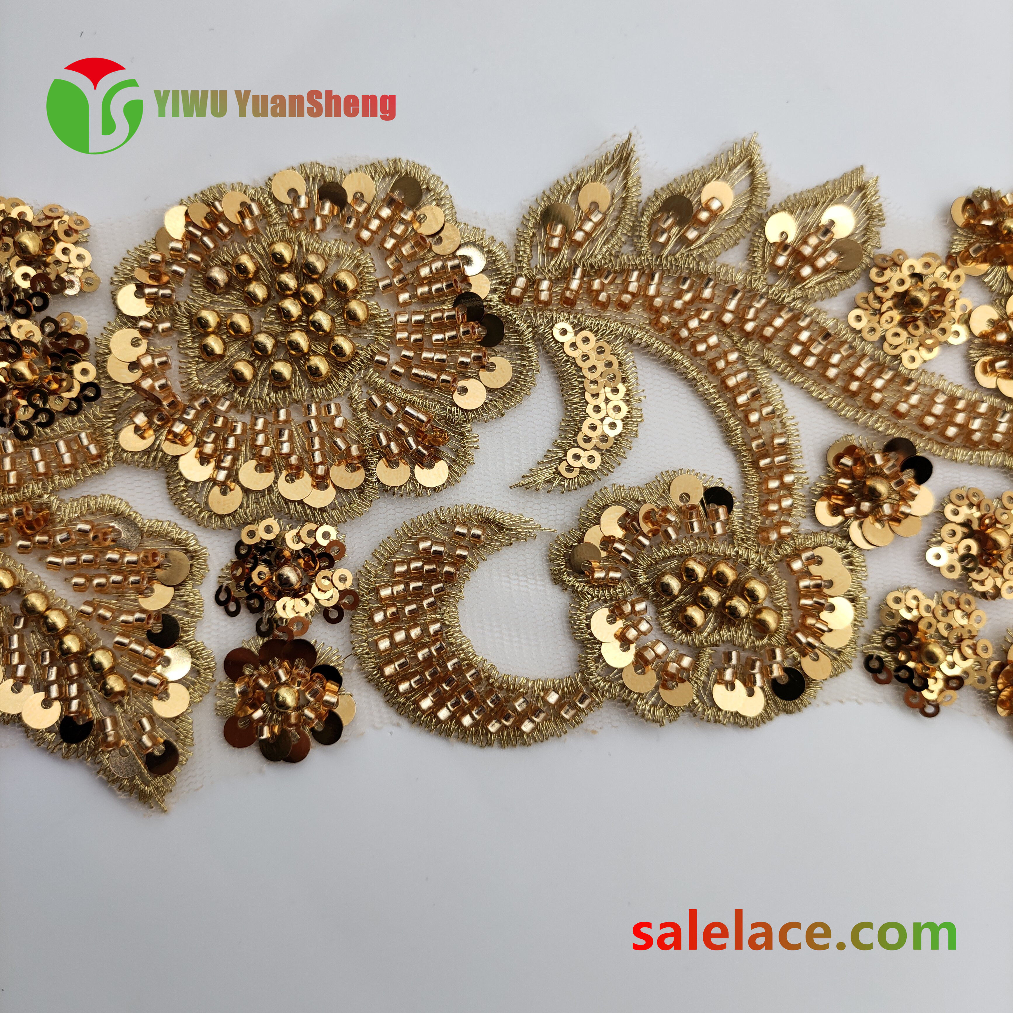 Glass bead mesh lace YS4276#