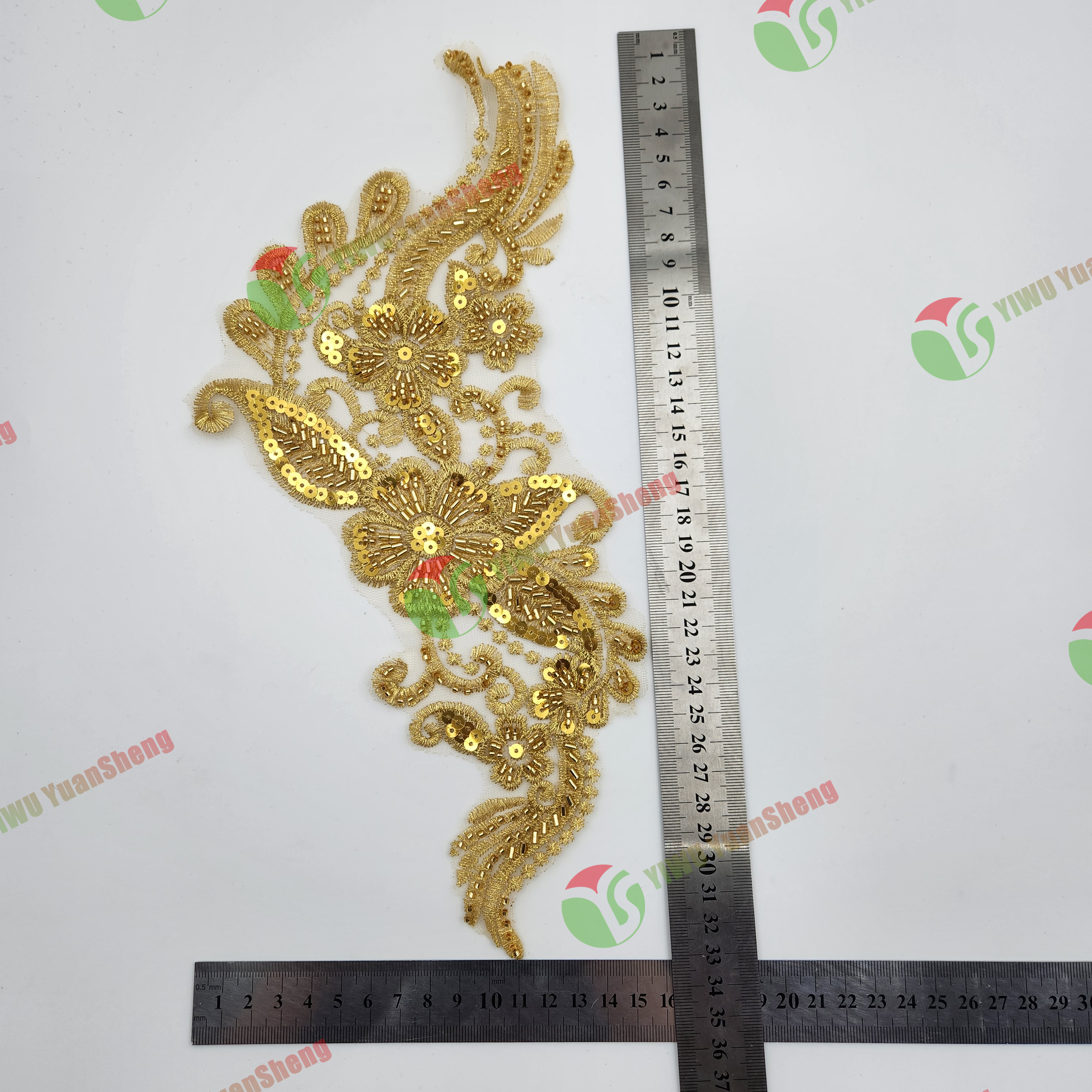 Glass bead mesh lace(pair) YS6039#