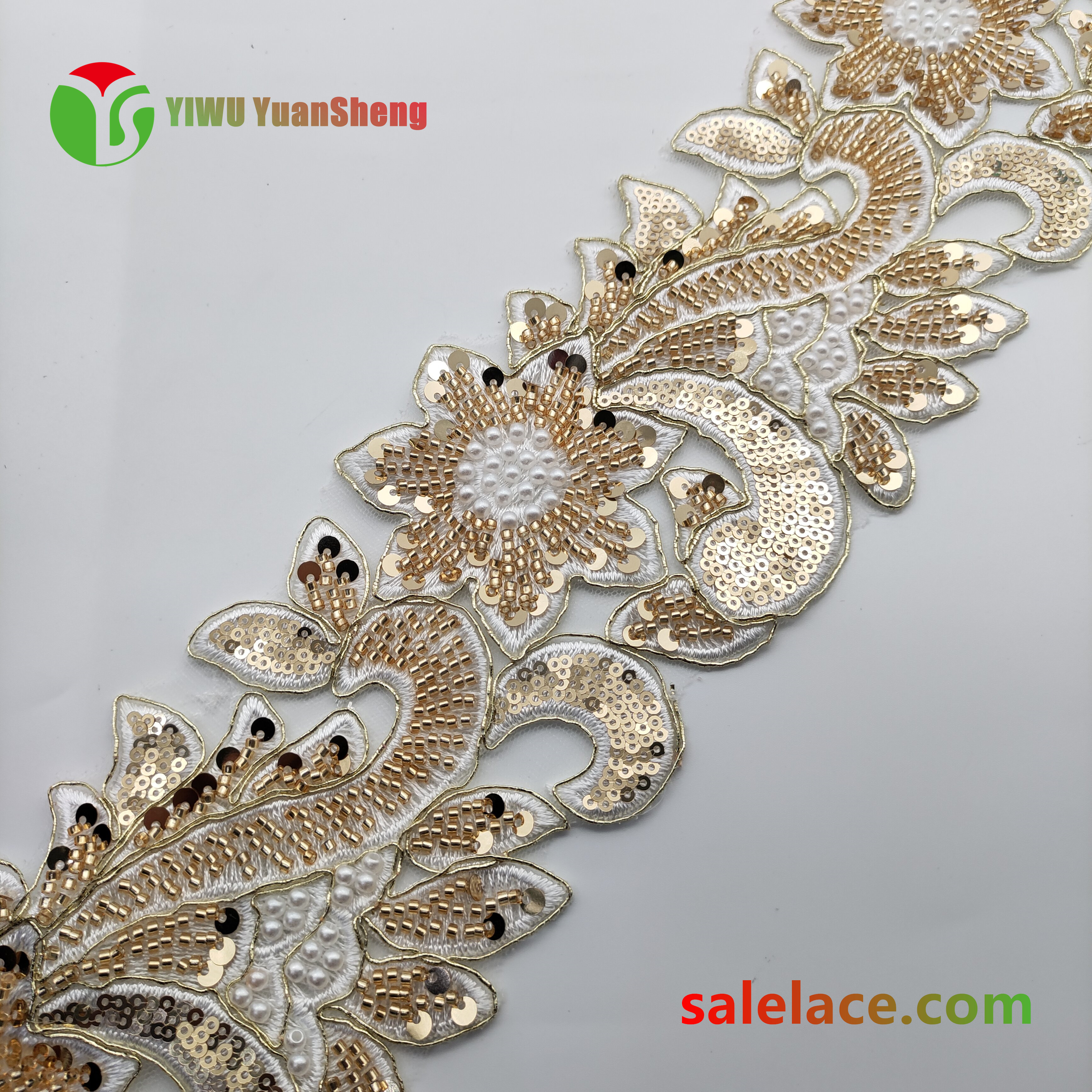Glass bead mesh lace YS4279#