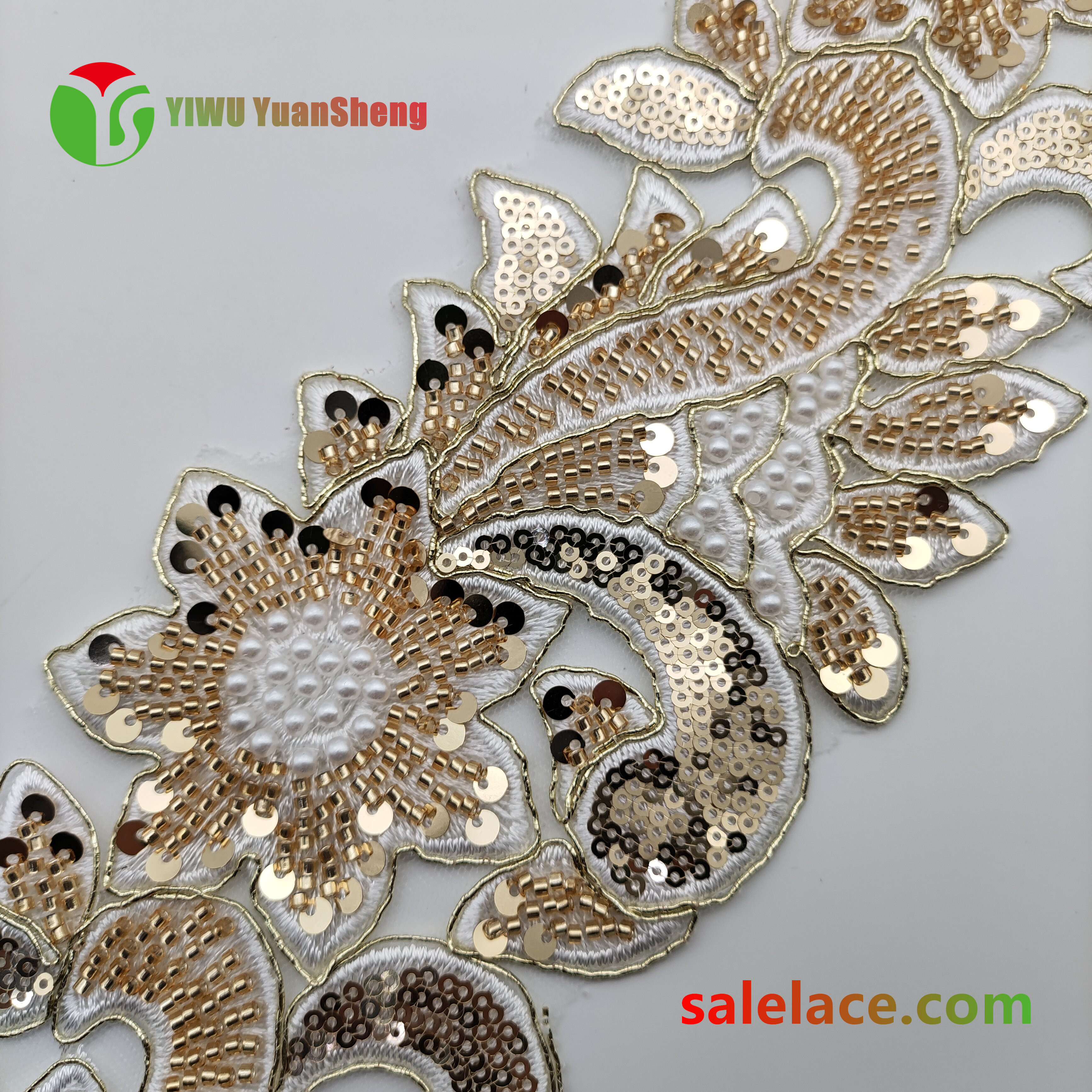 Glass bead mesh lace YS4279#