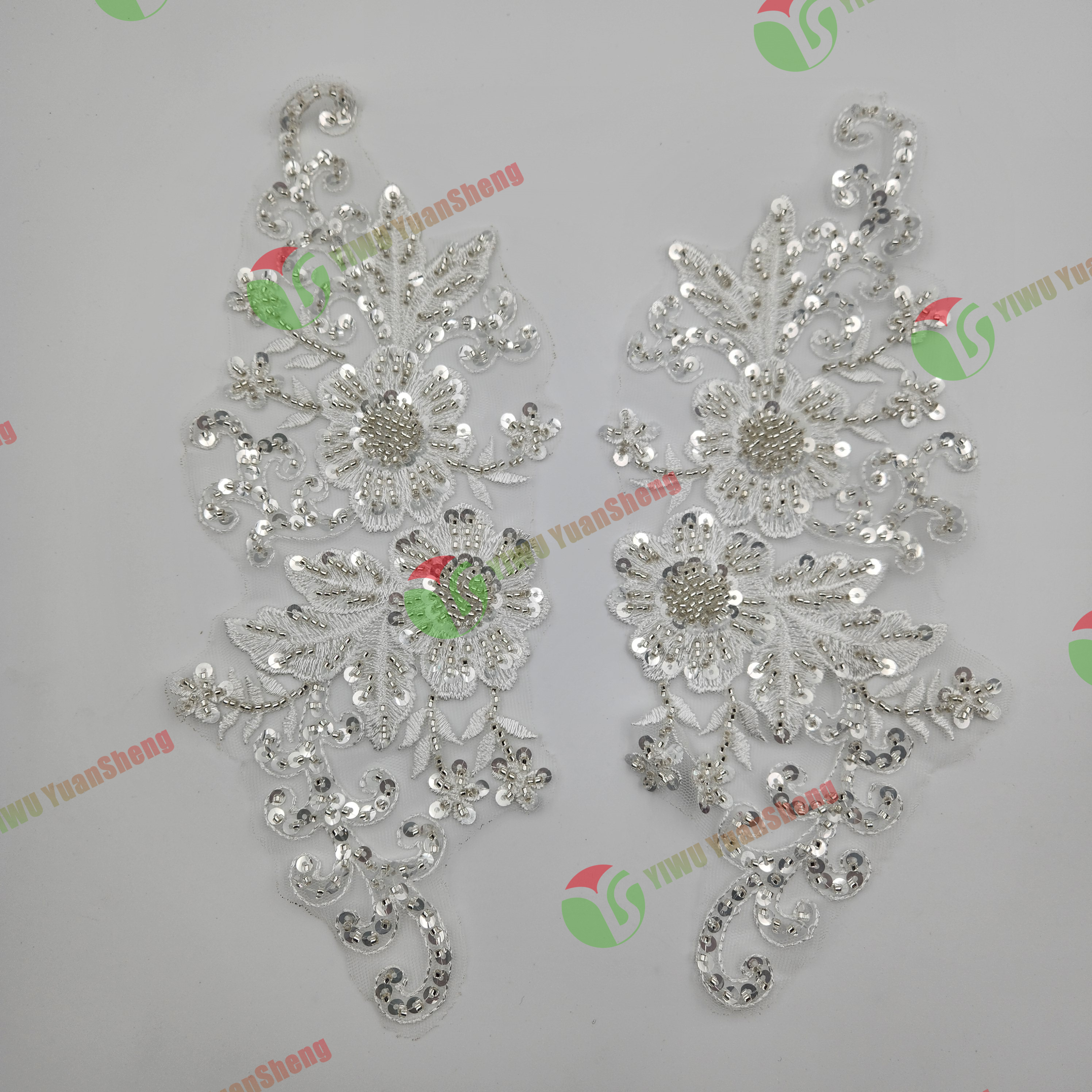 Glass bead mesh lace(pair) YS6043#