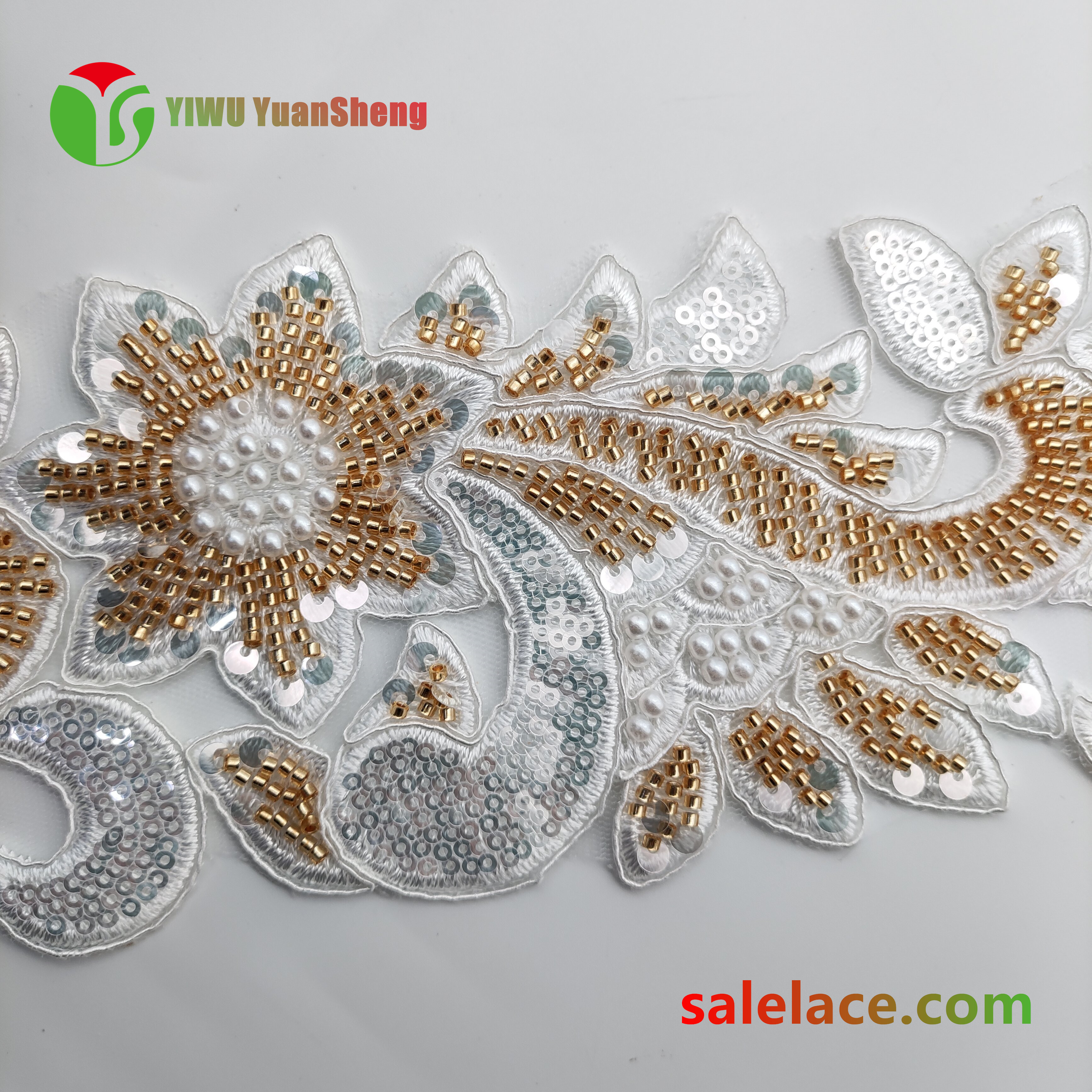 Glass bead mesh lace YS4279#