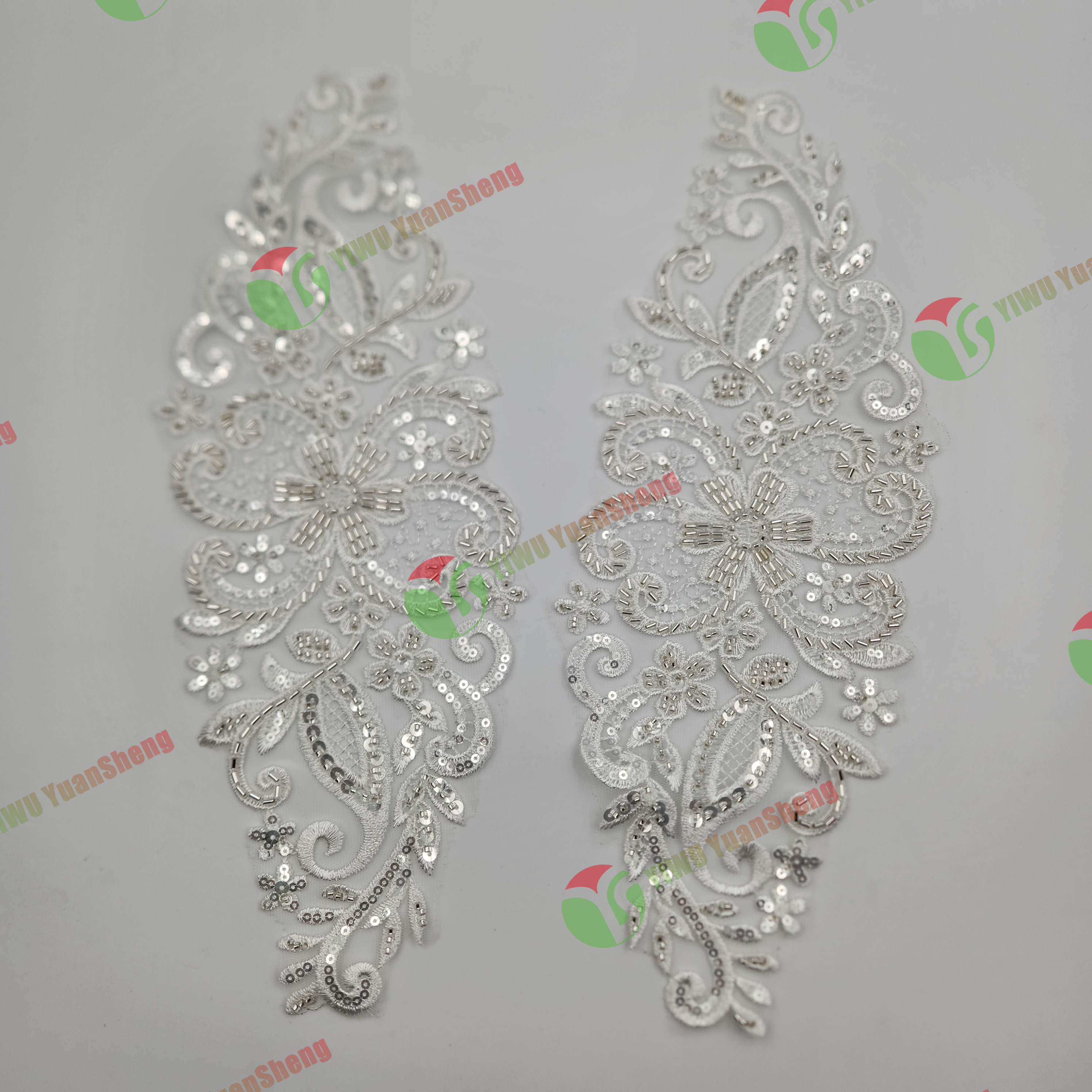 Glass bead mesh lace(pair) YS6046#