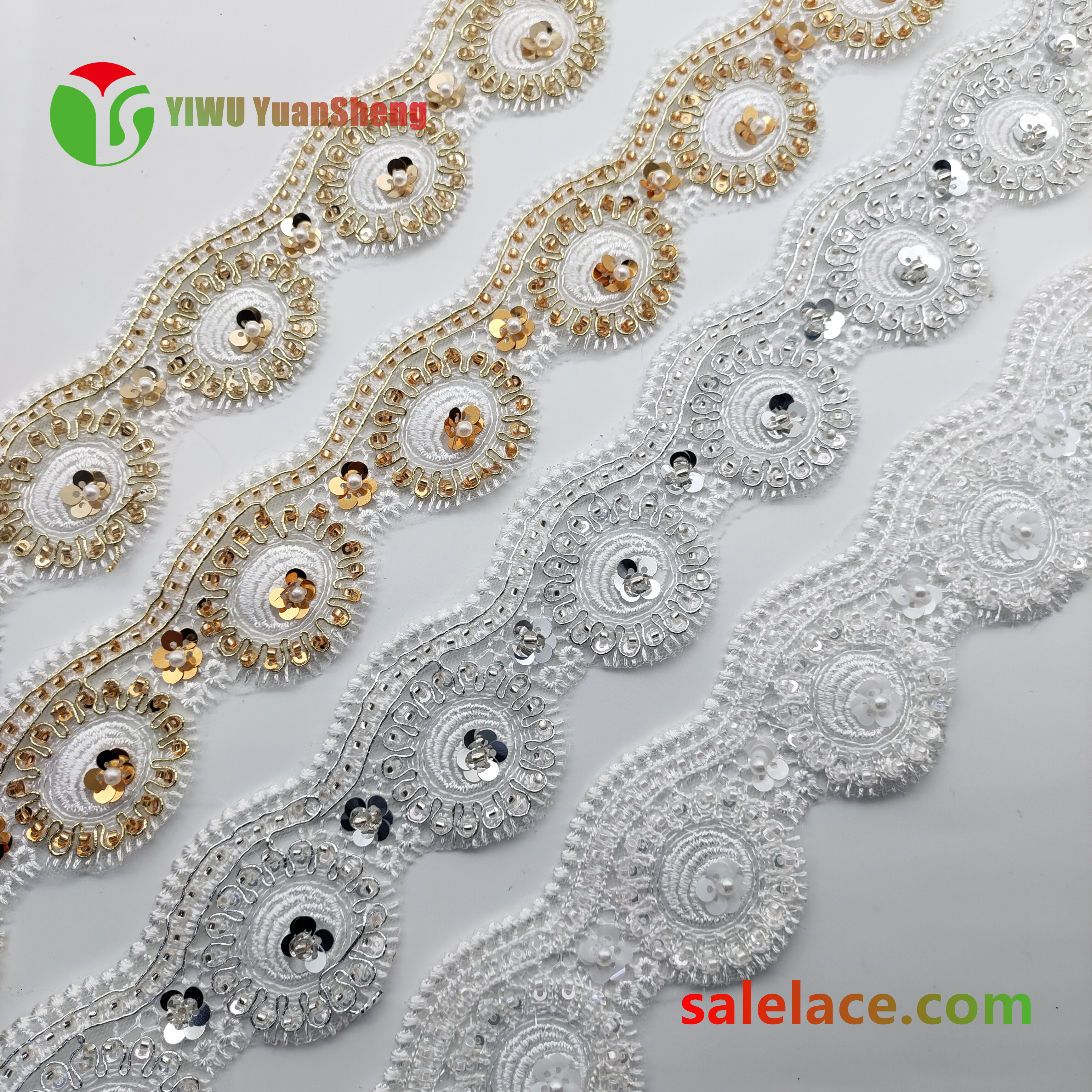Glass bead mesh lace YS4280#