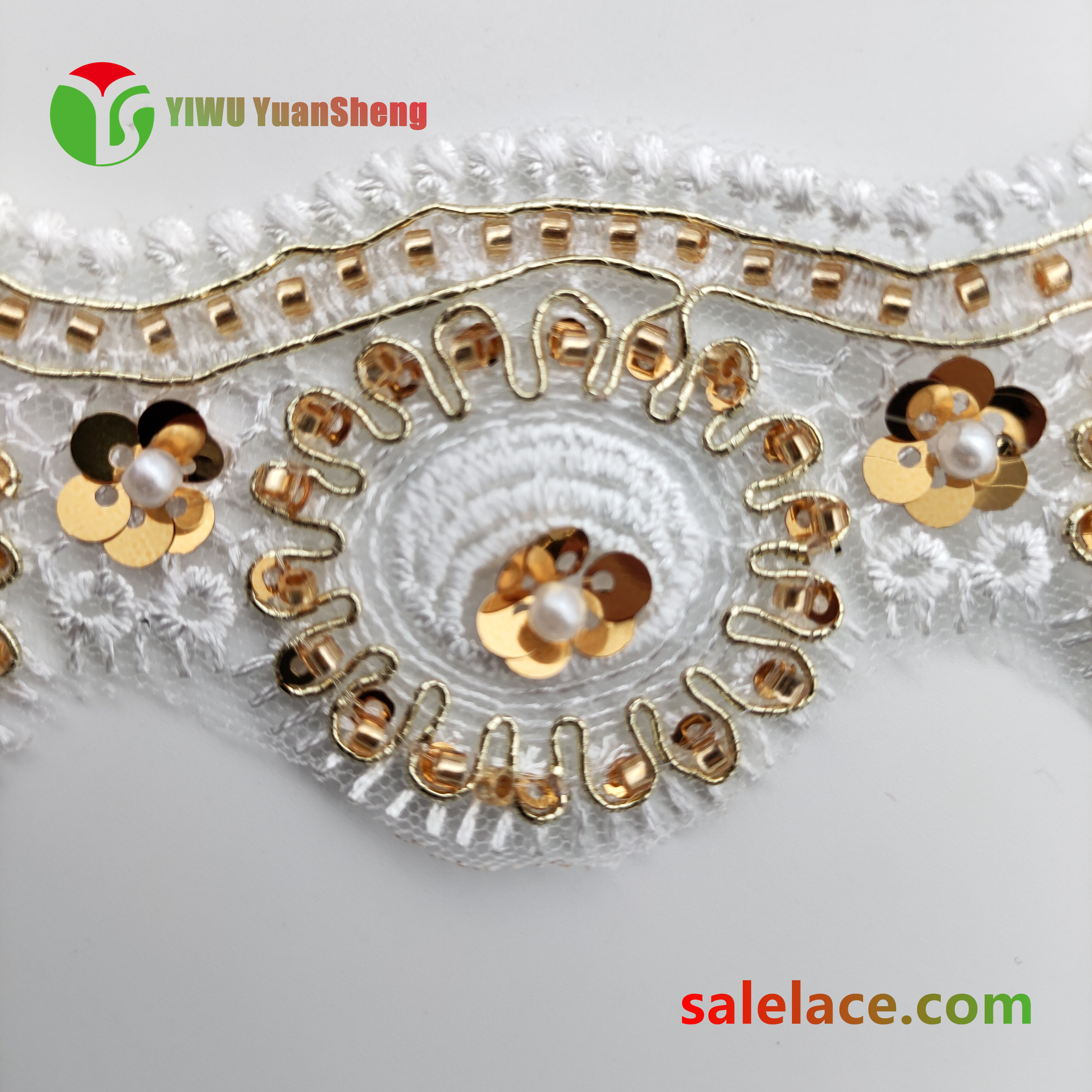 Glass bead mesh lace YS4280#