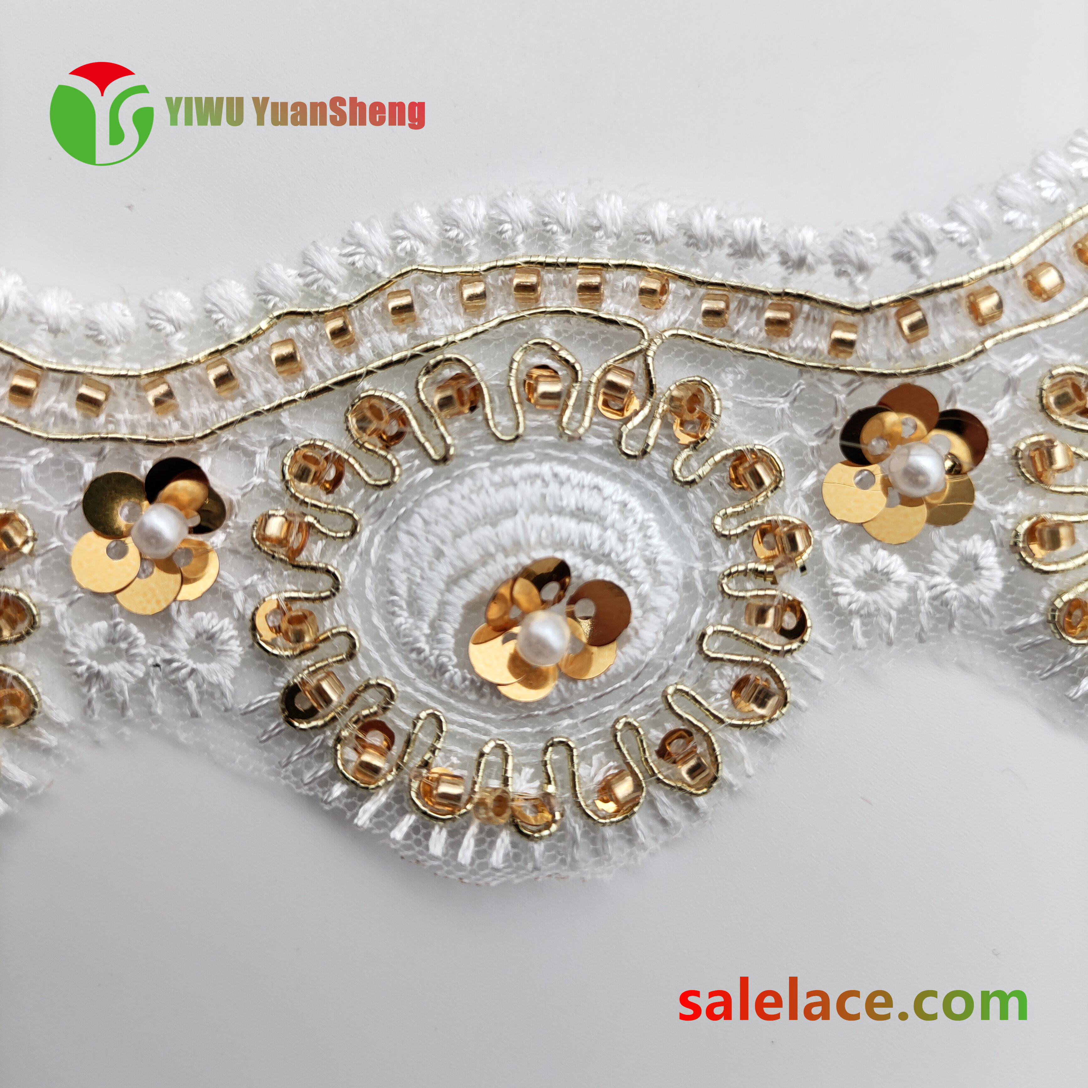 Glass bead mesh lace YS4280#