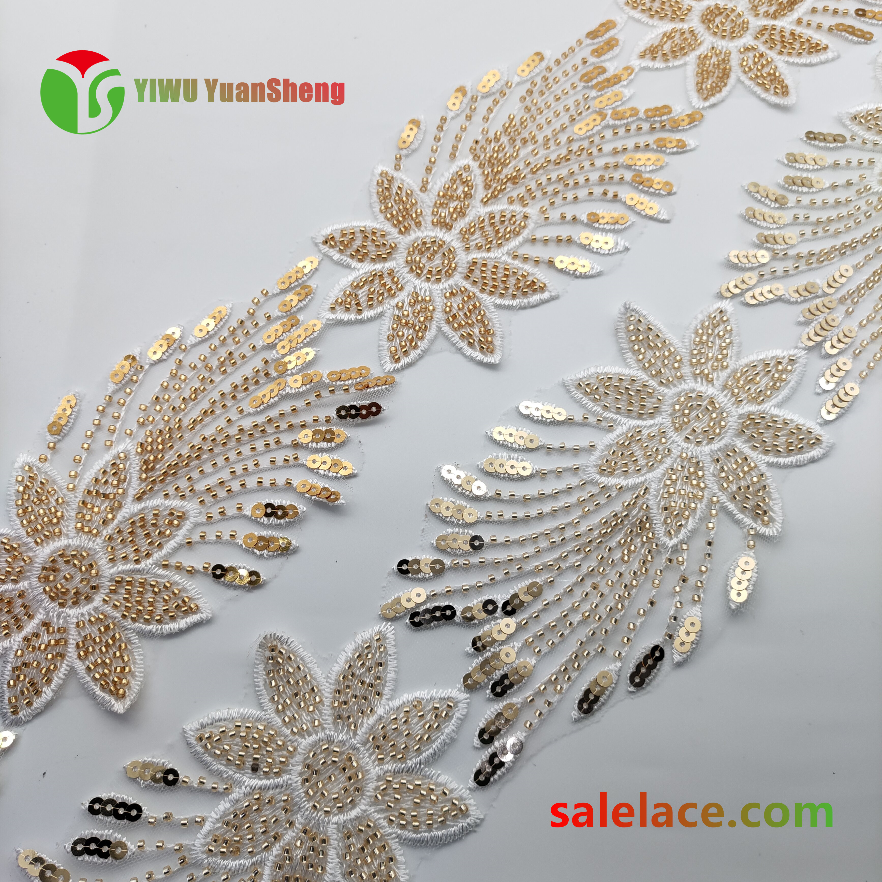 Glass bead mesh lace YS4282#